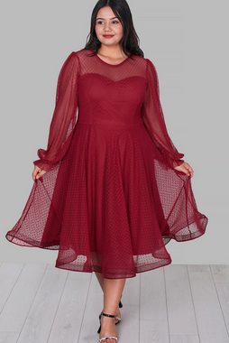 Modabout Abendkleid Damen Midikleid Sommerkleid für große Größen-NELB0588D5154BRD (1-tlg)