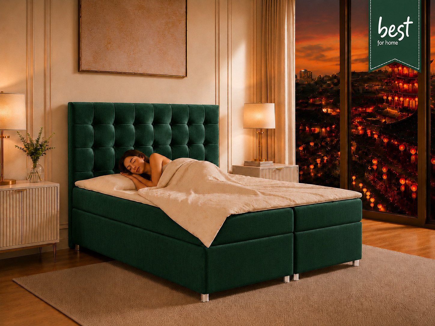 Best for Home Boxspringbett Trinity K-9 mit Stauraum & 7-Zonen Komfort – modern & komfortabel (Komplett-Set, 1-St., 140x200 160x200 180x200 200x200 cm), Handwerksqualität, TOP Preis-Leistungs-Verhältnis