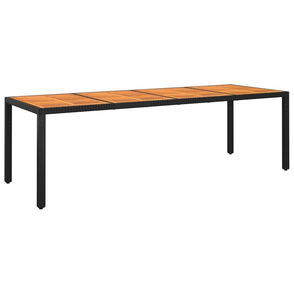furnicato Gartentisch 250x100x75 cm Akazienholz und Poly Rattan Schwarz | Tische