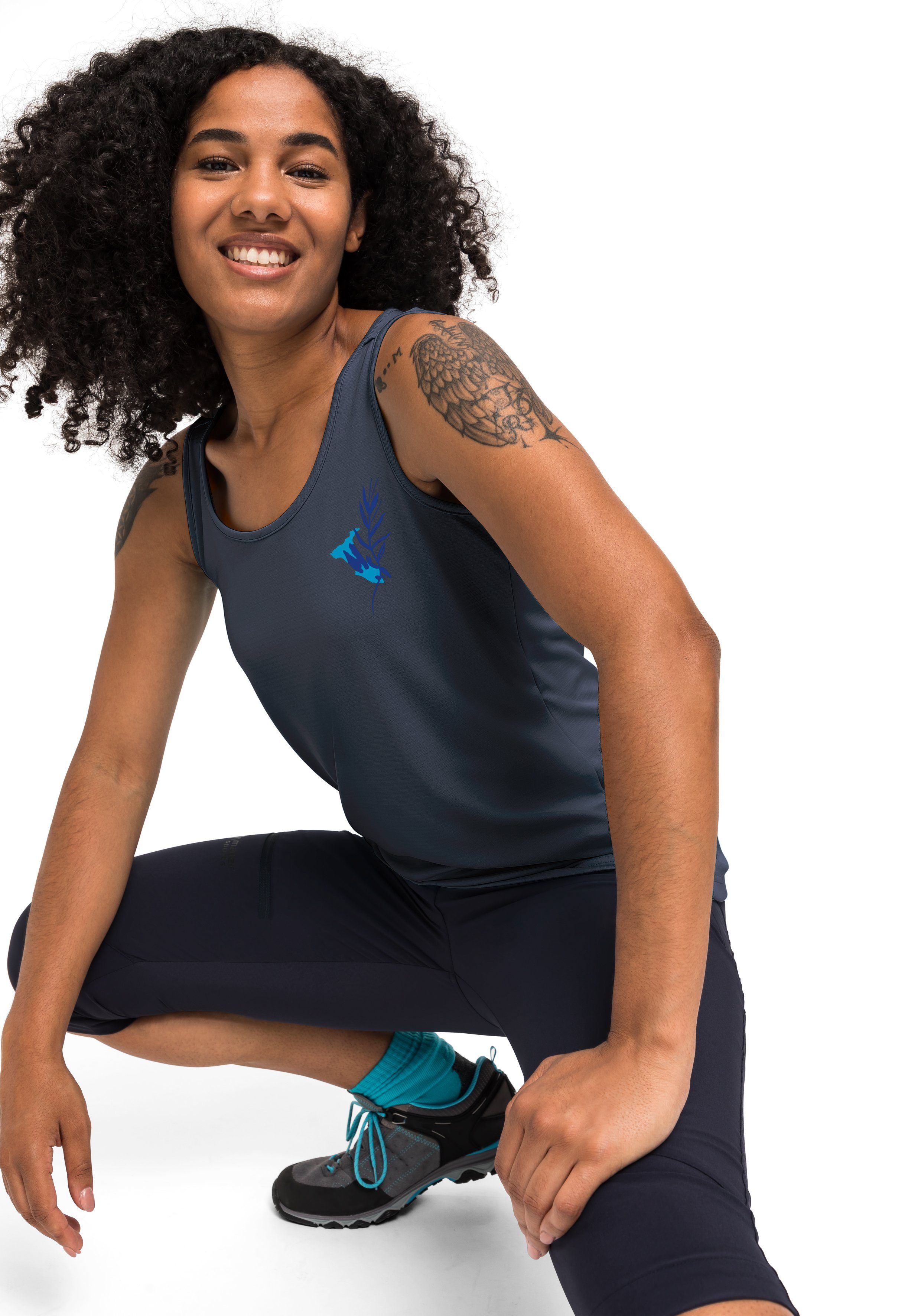 Maier Sports Funktionsshirt Ceri Damen Tank-Top, ärmelloses Shirt für Sport und Freizeit dunkelblau