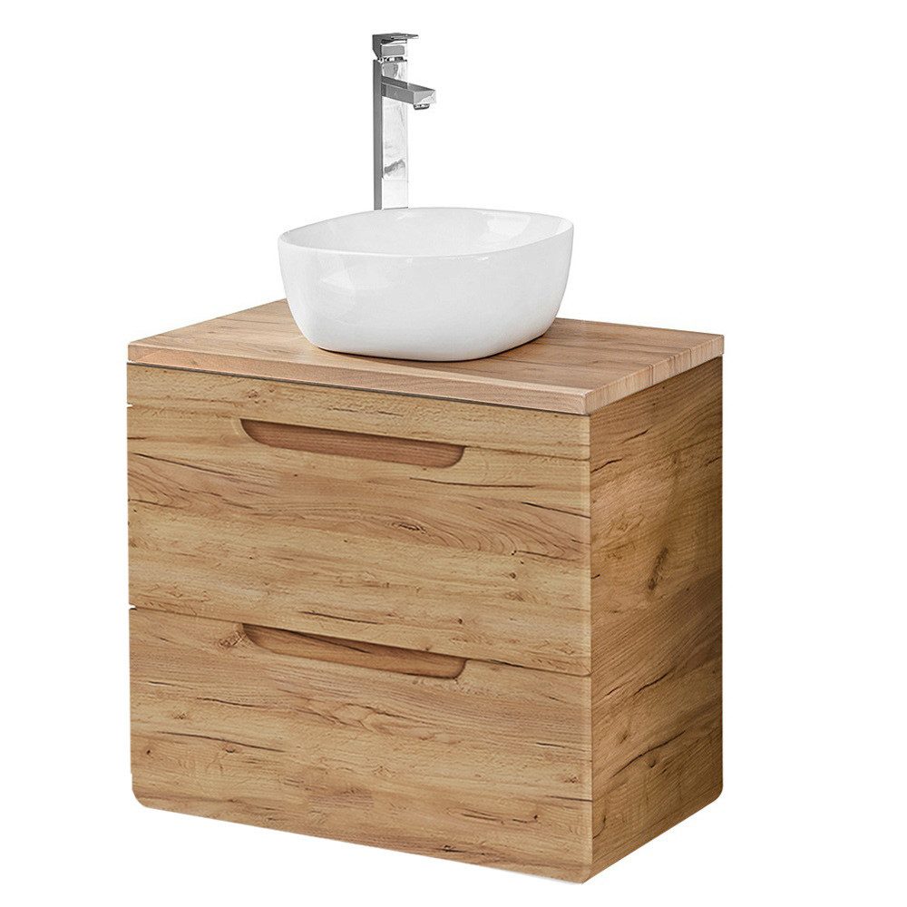 Lomadox Waschbeckenschrank LUTON-56-CRAFT Waschtischunterschrank 60 cm, Wotan Eiche Nb. Nb., B/H/T 60/59/46 cm