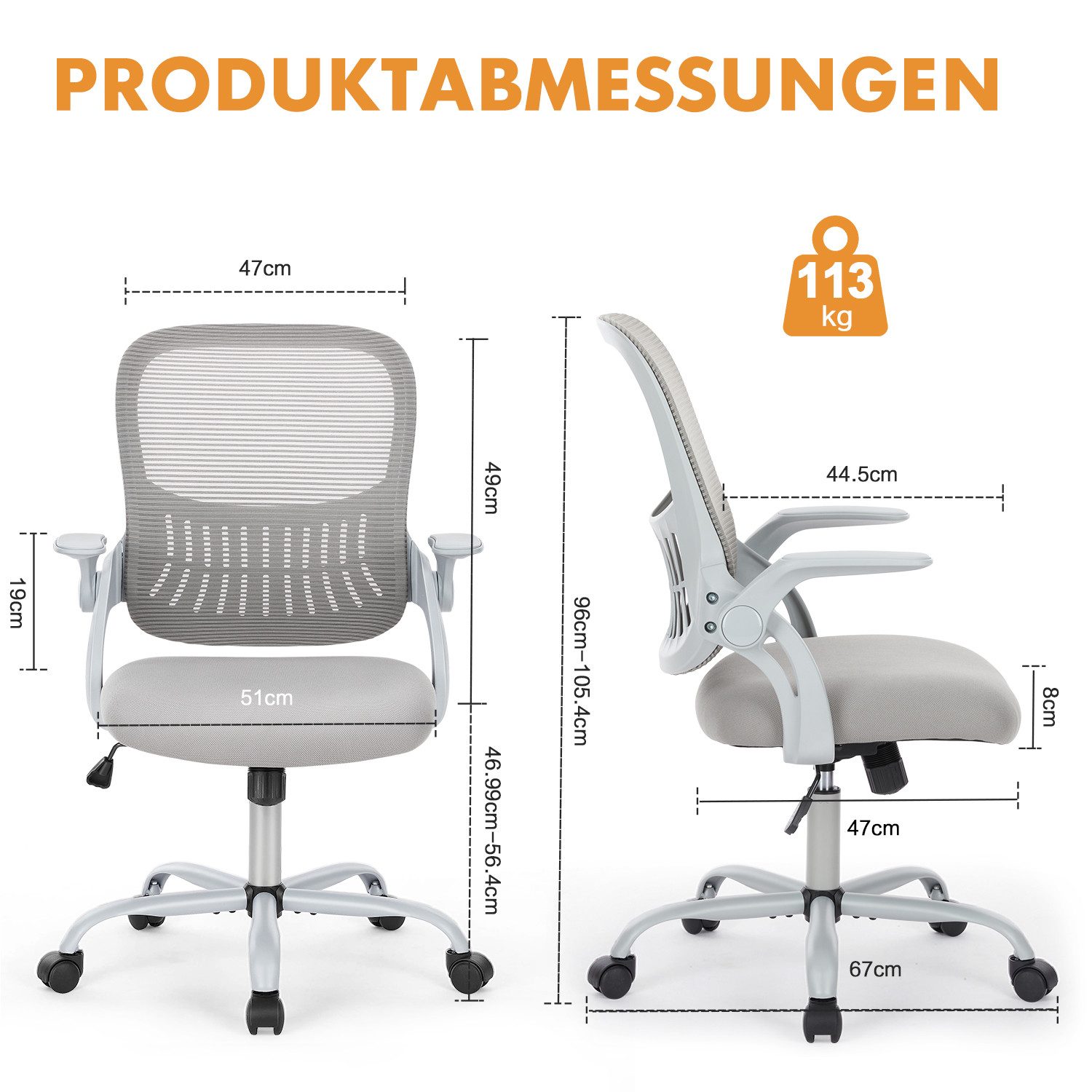 DUMOS Bürostuhl Ergonomisch Schreibtischstuhl mit Lendenwirbelstütze(Schwar günstig online kaufen