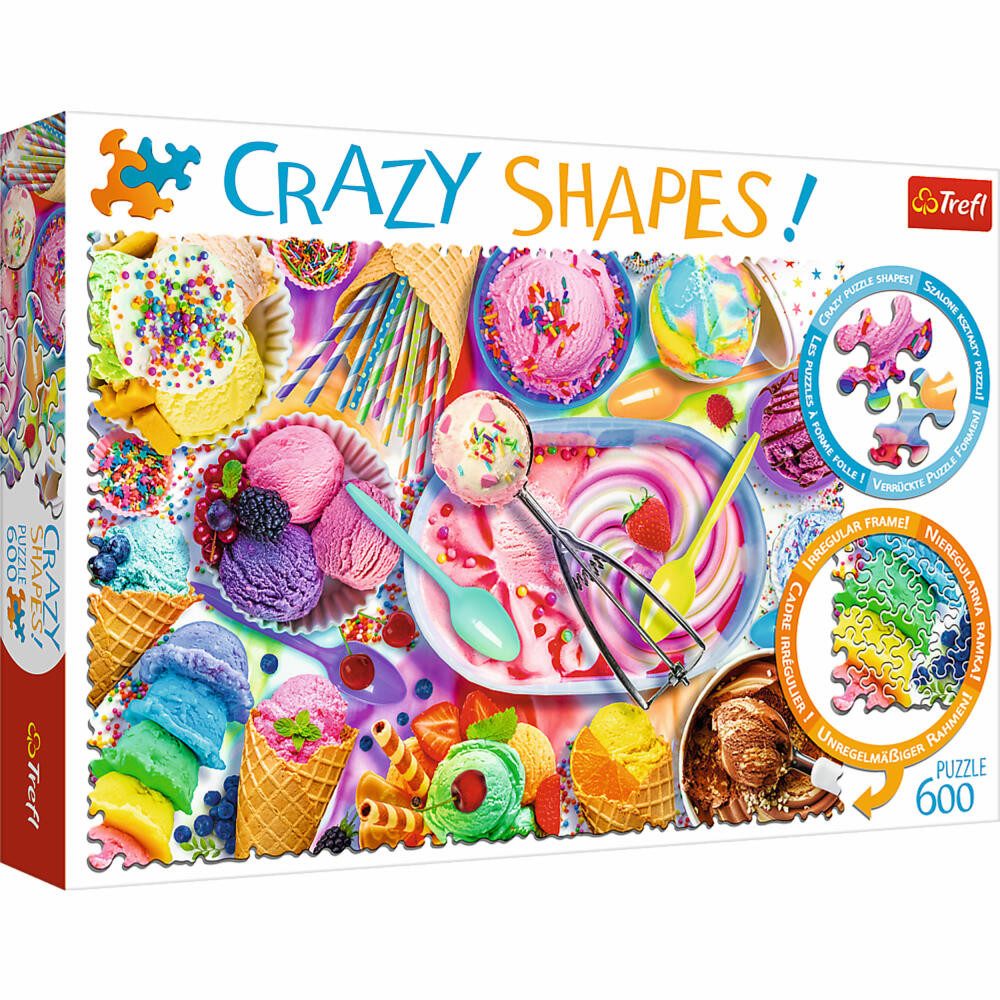 Trefl Puzzle Crazy Shapes Süßigkeiten, 600 Puzzleteile