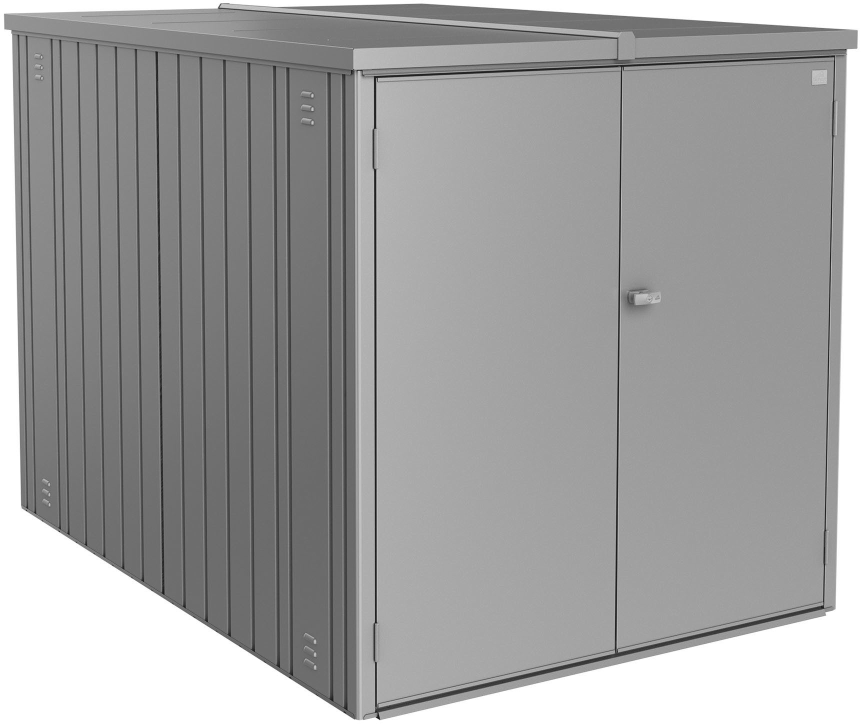 Biohort Fahrradbox MiniGarage Gr. L quarzgrau-metallic, Sichere Fahrradgarage mit praktischen Details