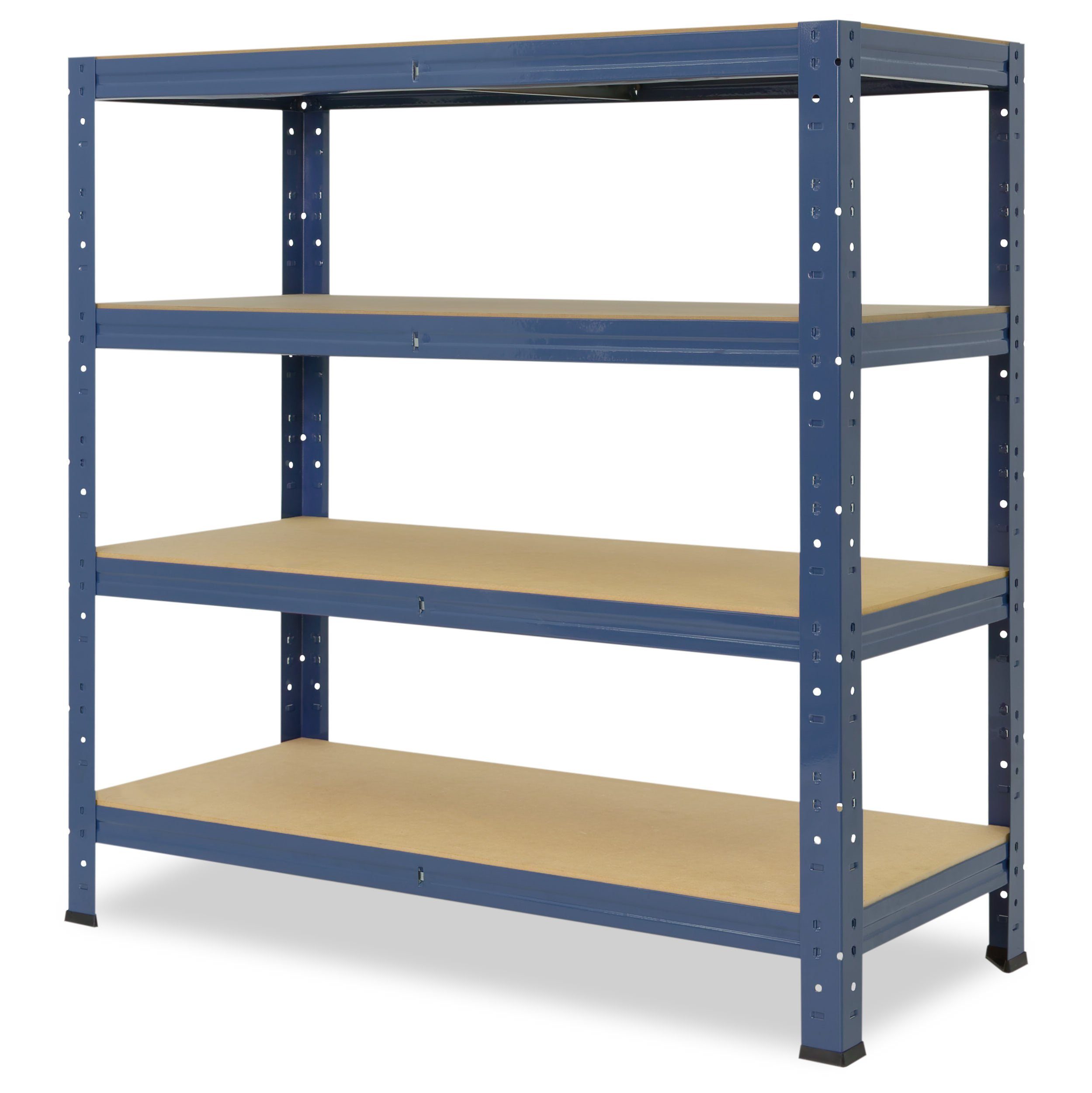 shelfplaza Schwerlastregal HOME, als Werkstattregal 175kg oder Metallregal mit Böden, mit 4 blau, 90x120x30cm Garagenregal, Kellerregal, Metall Lagerregal, Tragkraft Steckregal