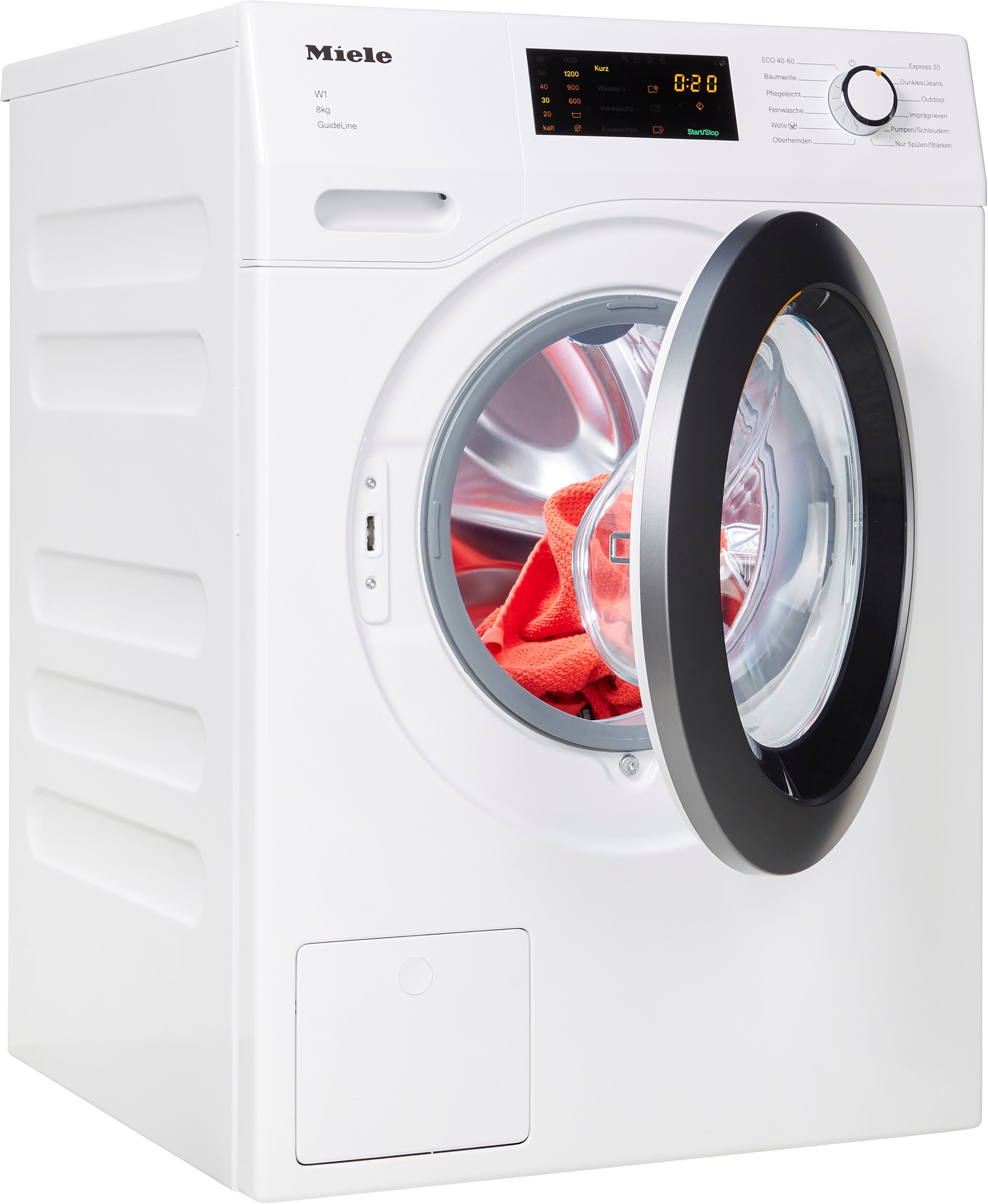 Miele Waschmaschine WDD131 WPS GuideLine, 8 kg, 1400 U/min, GuideLine für Menschen mit Sehbehinderung, 25 Jahre Motorgarantie