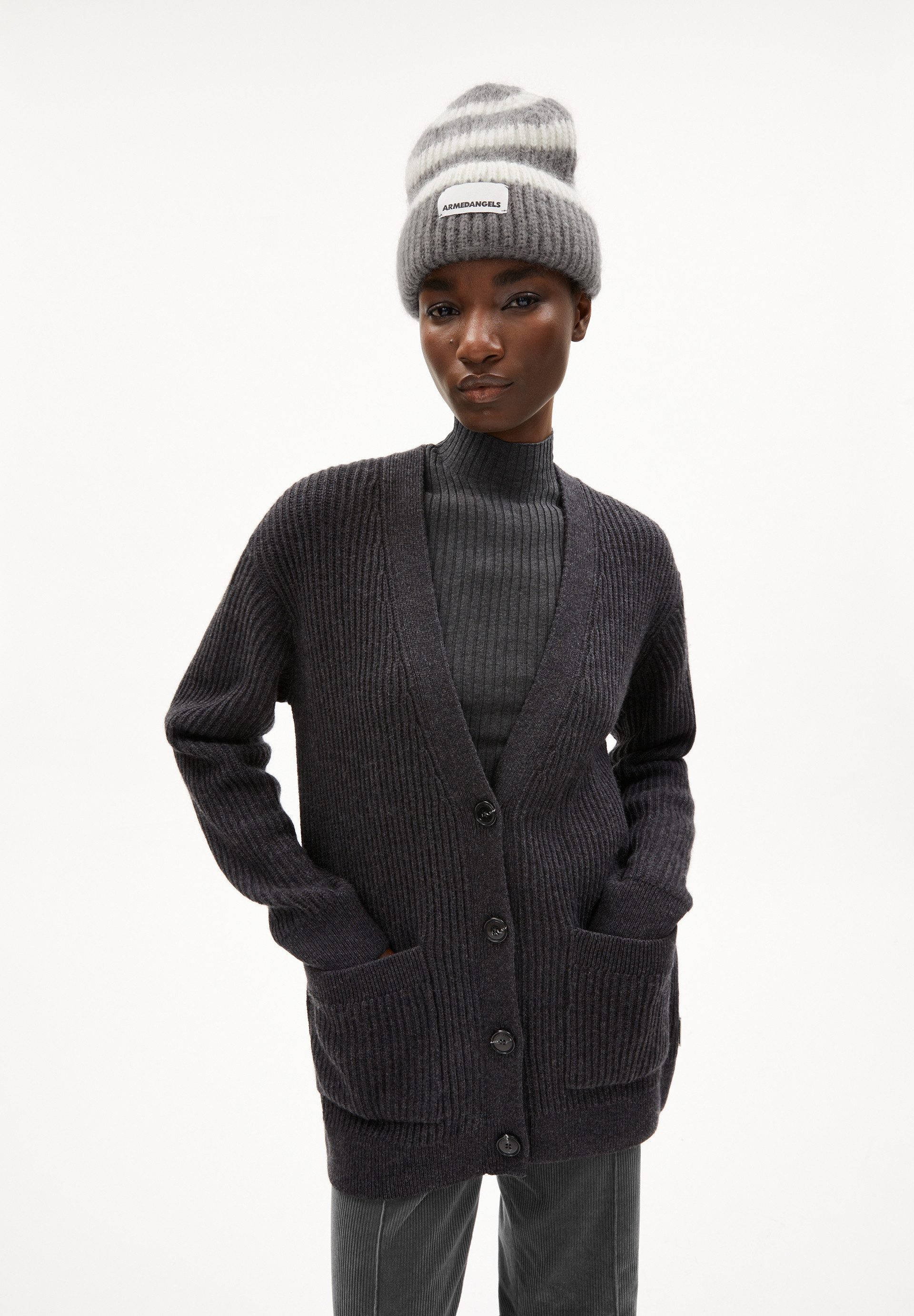 Cardigan MAIYAA Strickjacke Relaxed Fit aus Bio-Woll Mix