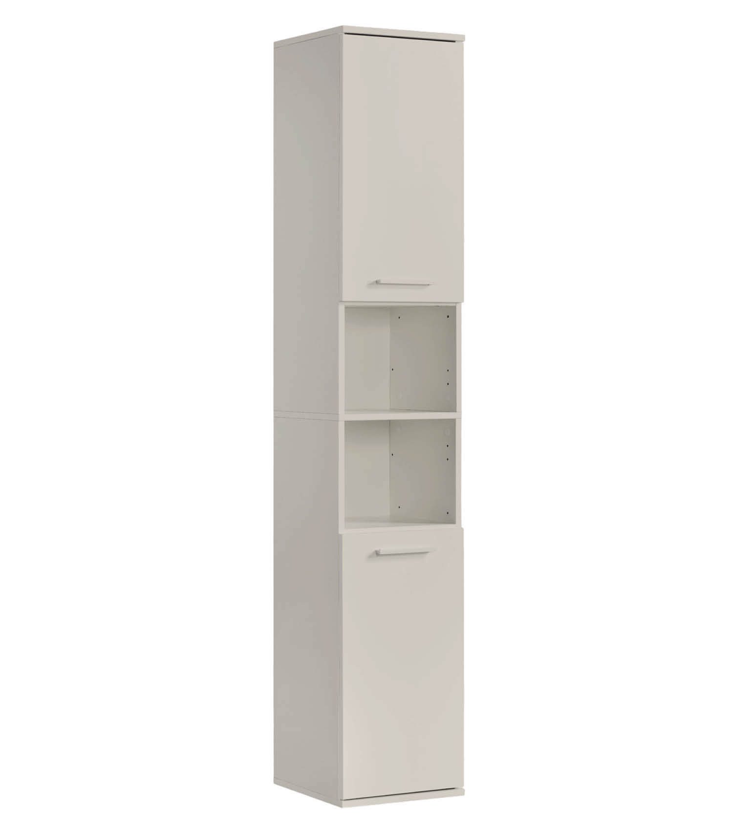 mokebo Hochschrank Der Kapitän (180x33x34 cm, mit 5 Einlegeböden) hoher Badschrank, Badezimmerschrank, Badregal in Beige Grau