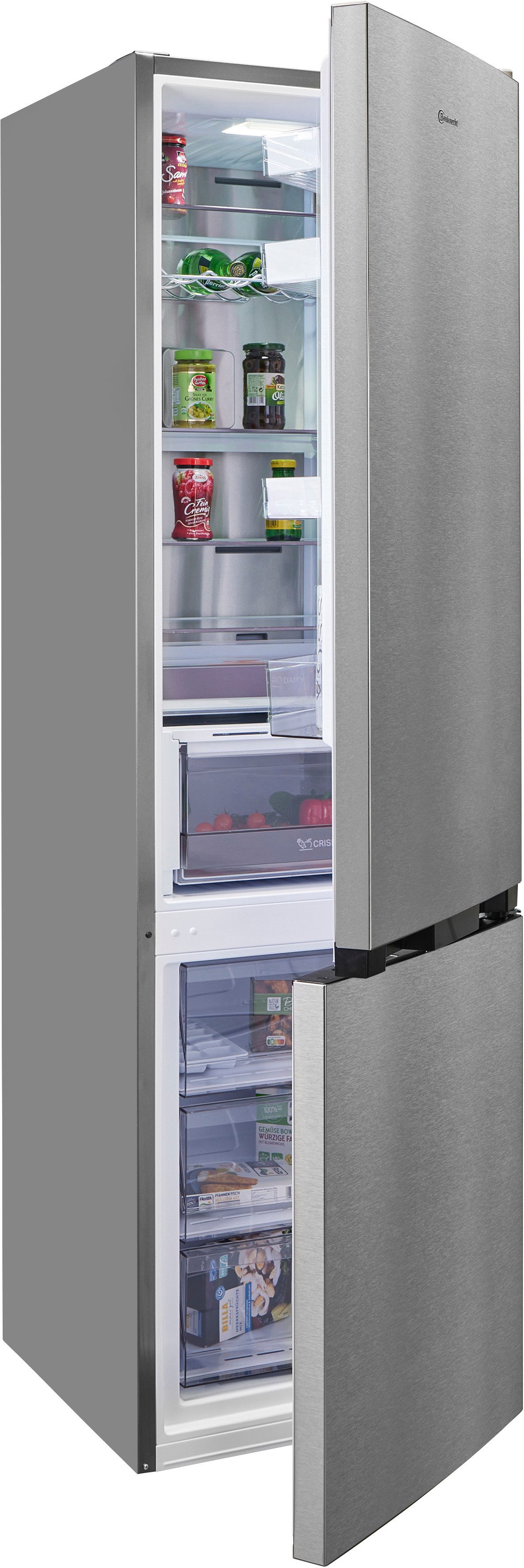 BAUKNECHT Kühl-/Gefrierkombination KGDNF 20AMD IN, 203,5 cm hoch, 59,5 cm breit, Viel Platz für den Wocheneinkauf und frische Lebensmittel