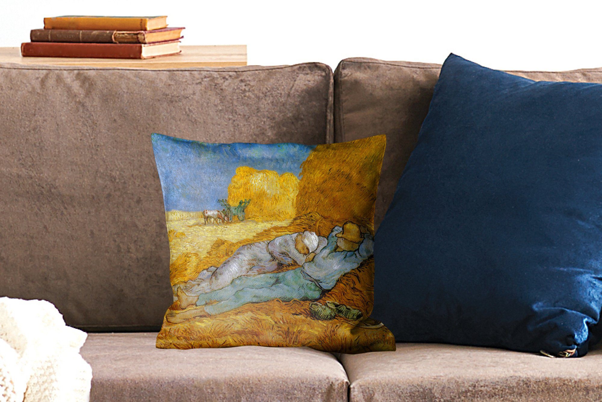 MuchoWow Dekokissen Die Schlafzimmer, Gemälde van Vincent Sofakissen Füllung Zierkissen von Deko, mit Gogh, Wohzimmer, für Siesta 