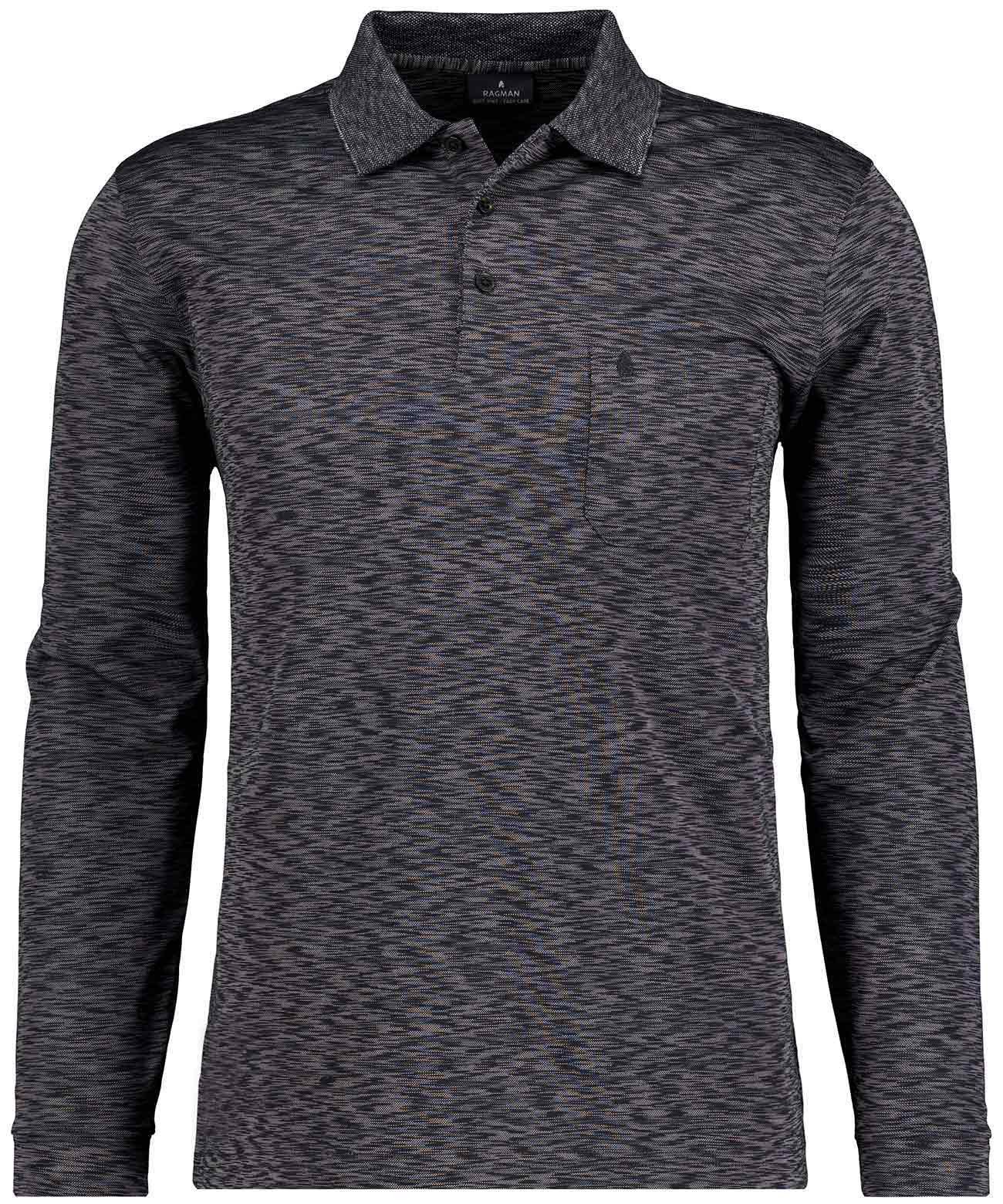 RAGMAN Langarm-Poloshirt