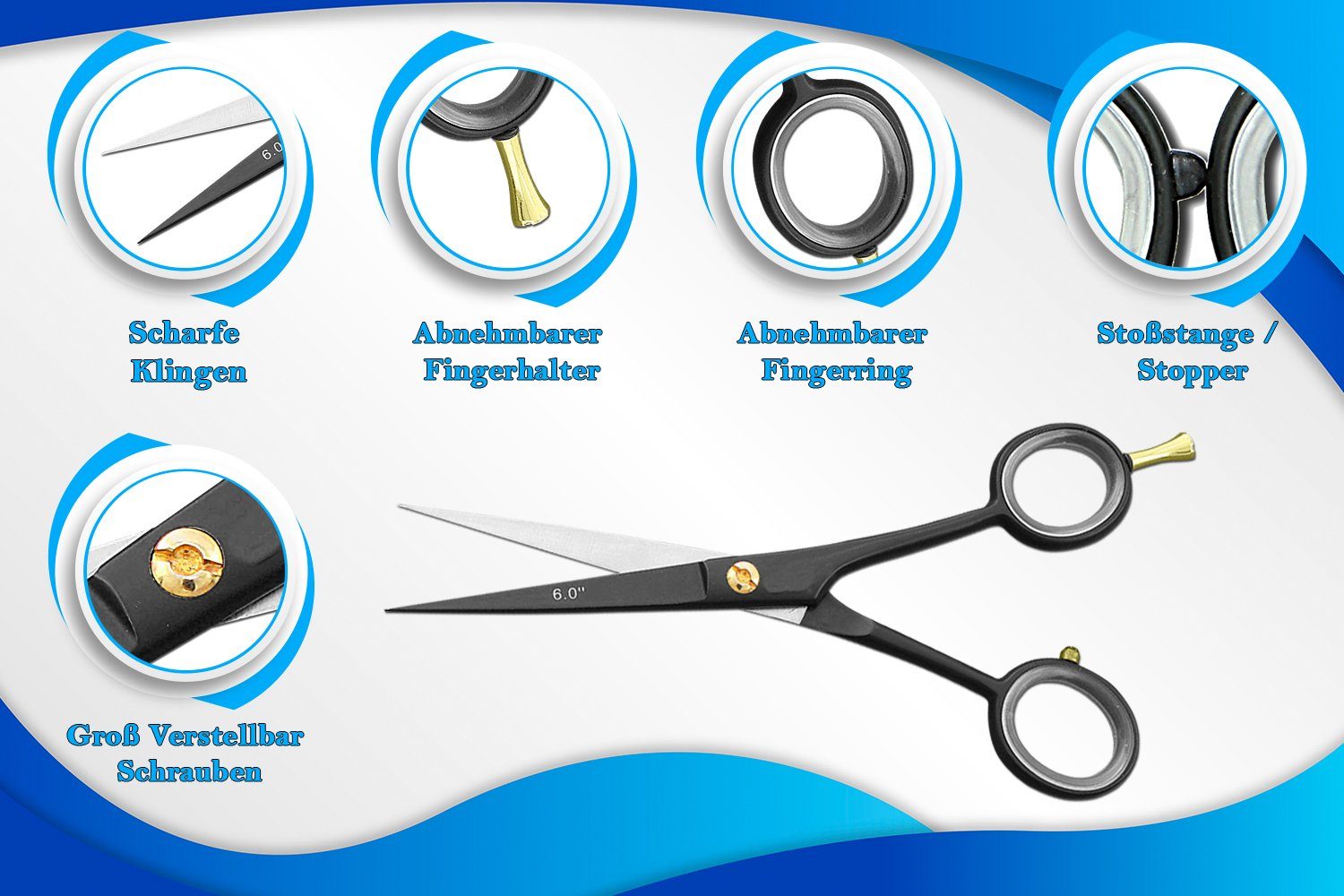 SMI Haarschere 6 Zoll Friseurschere haarschneideschere frisör schere haarschere