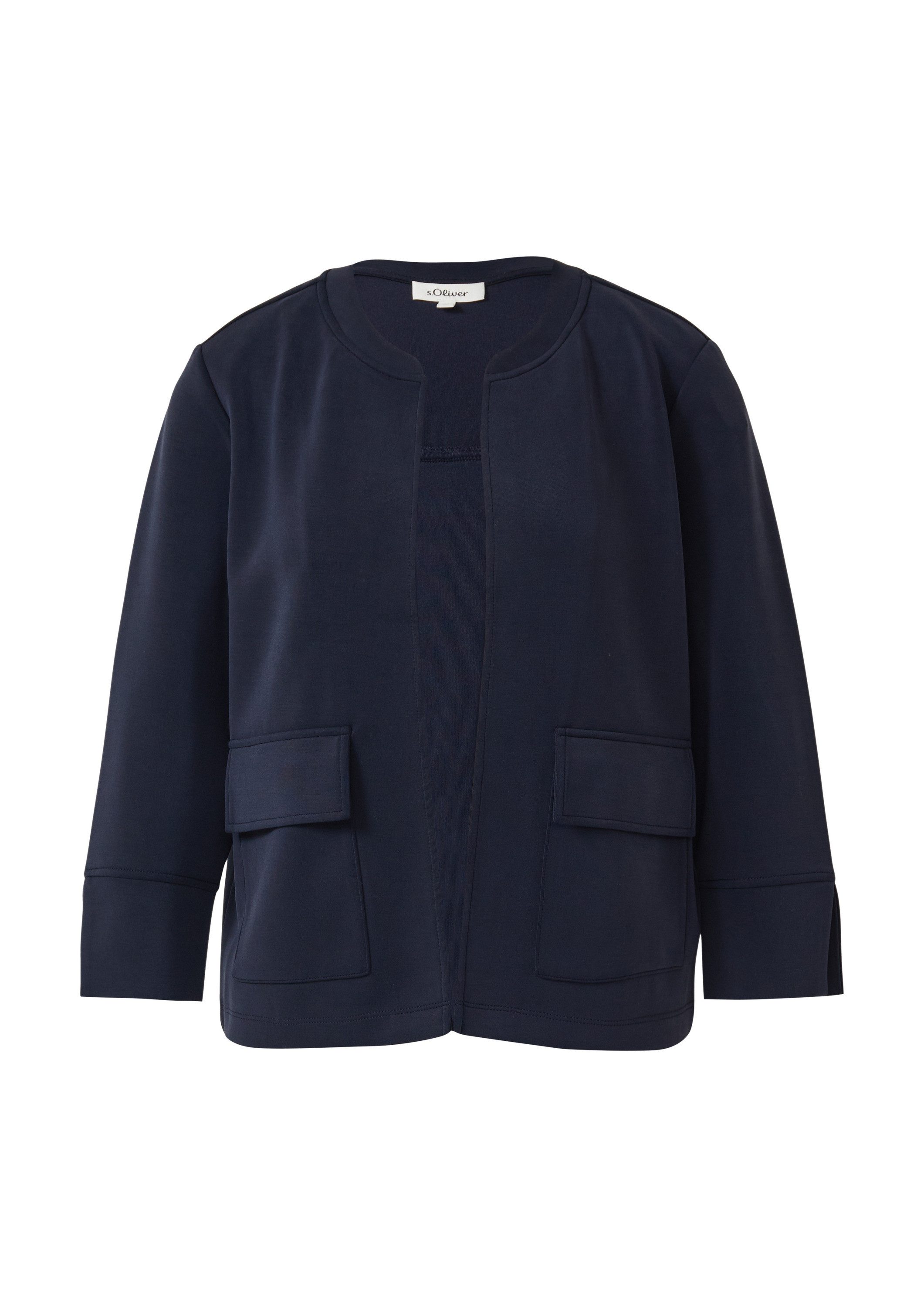s.Oliver Sweatjacke Sweatshirt Jacke Verkürzte Sweatshirt-Jacke aus Scuba günstig online kaufen
