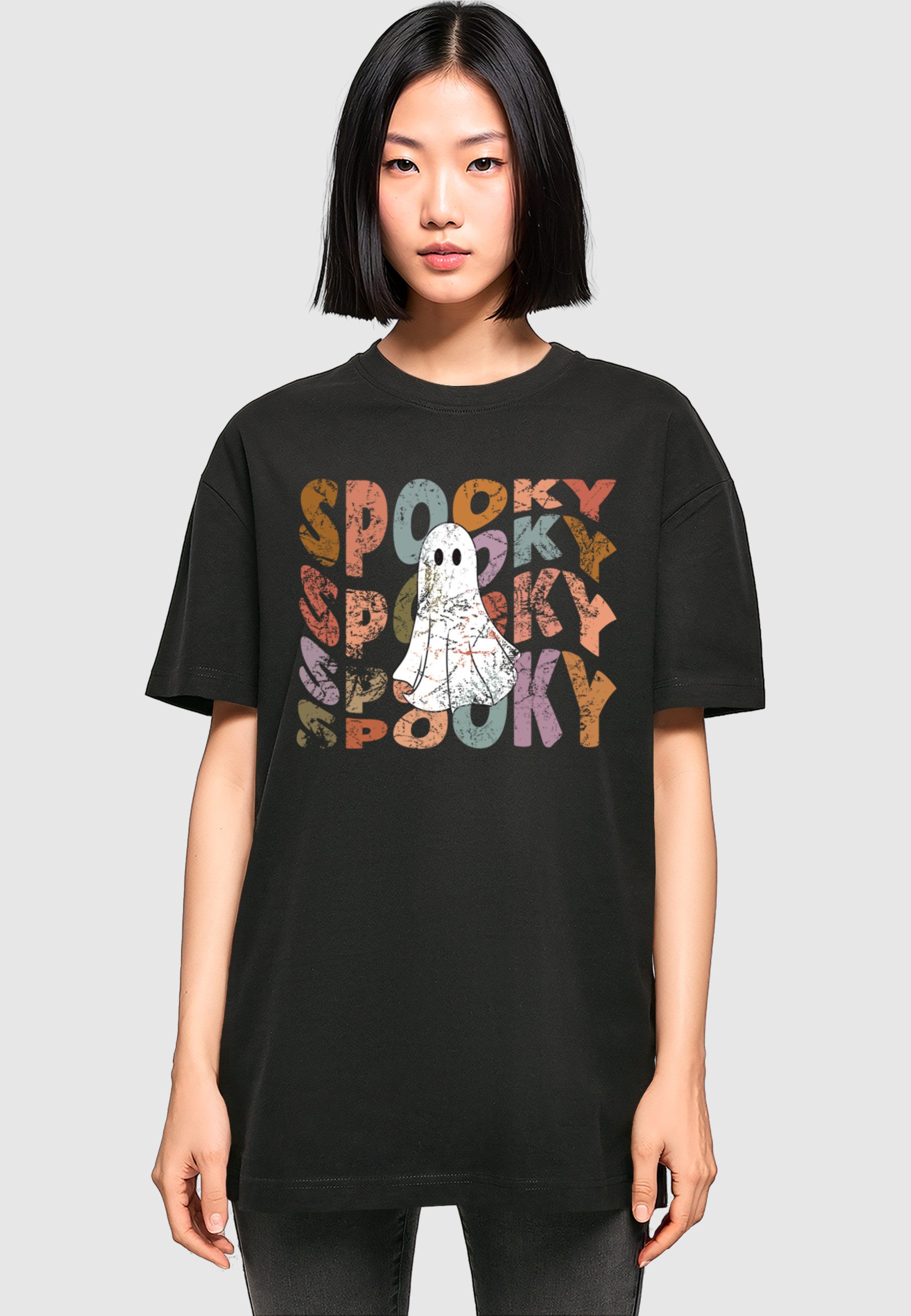 Merchcode T-Shirt Merchcode Ladies Halloween - Spooky Ghost Tee (1-tlg)