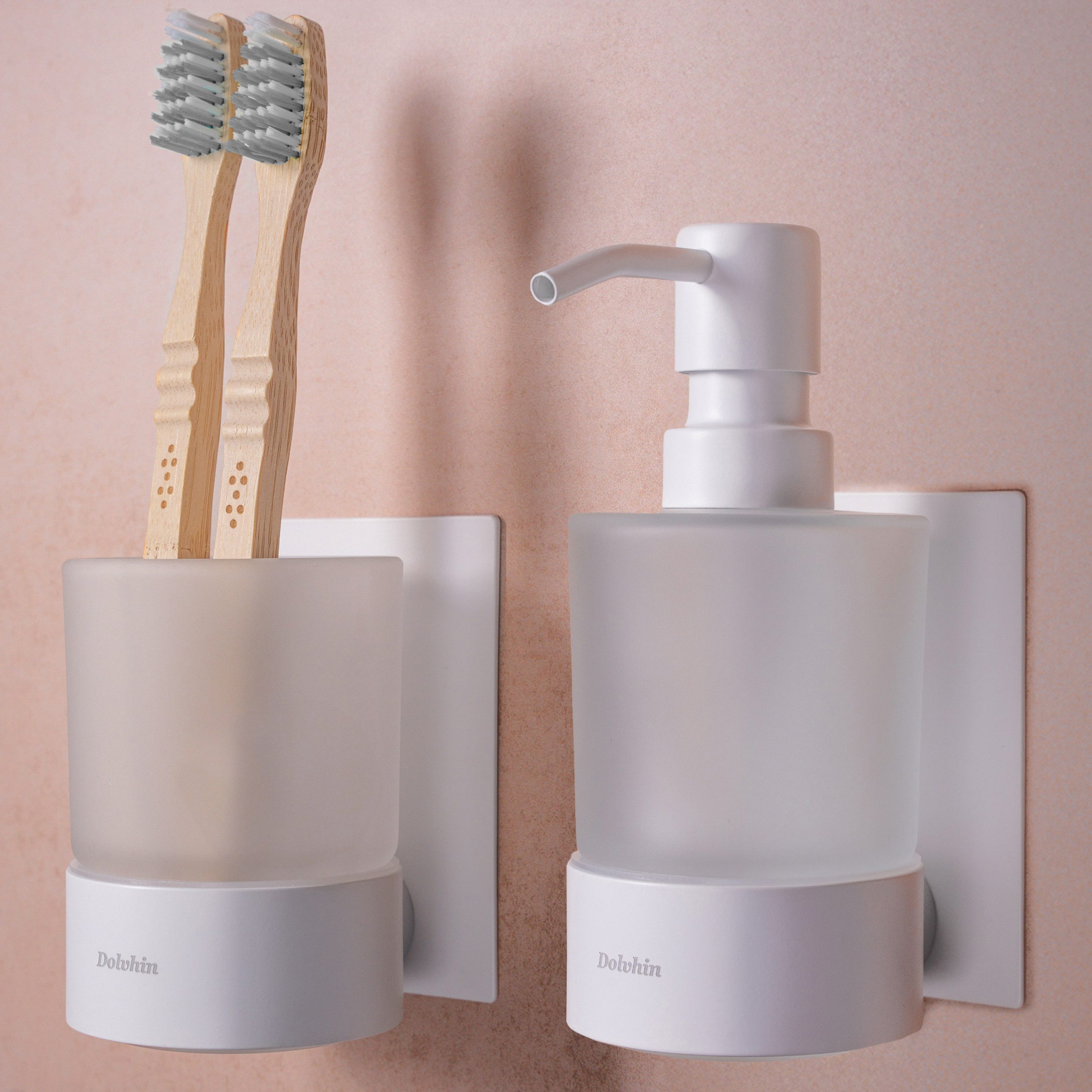 Dolvhin Seifenspender und Zahnputzbecher Set, Glas Handseifenspender & Zahn günstig online kaufen