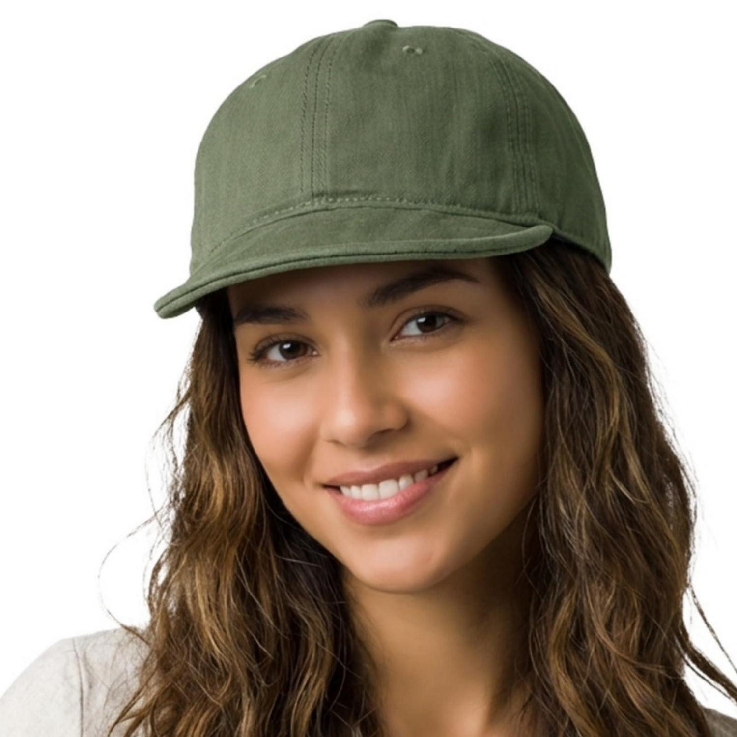 Baseball Cap Basecap Unisex Kurze Krempe Trucker Verstellbar Outdoor M-L Armeegrün