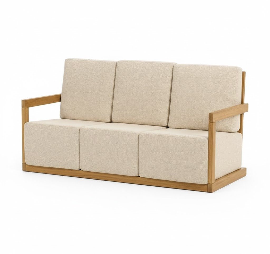 Xlmoebel Gartensofa Modernes Gartensofa mit Holzrahmen und weichem Kopfteil, 1 Teile, Made in Europa