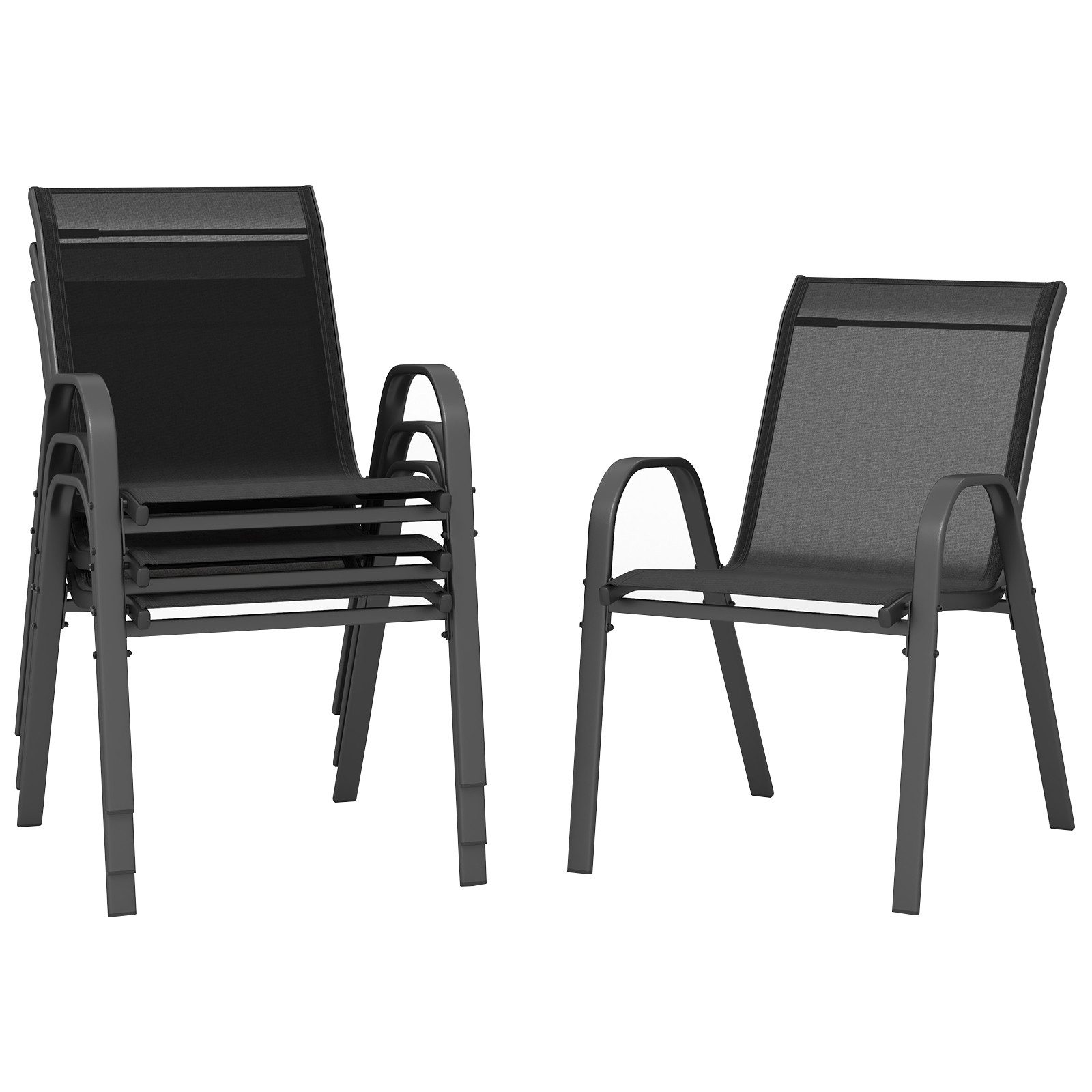 COSTWAY Gartenstuhl (4 St), Stapelstühle, aus günstig online kaufen