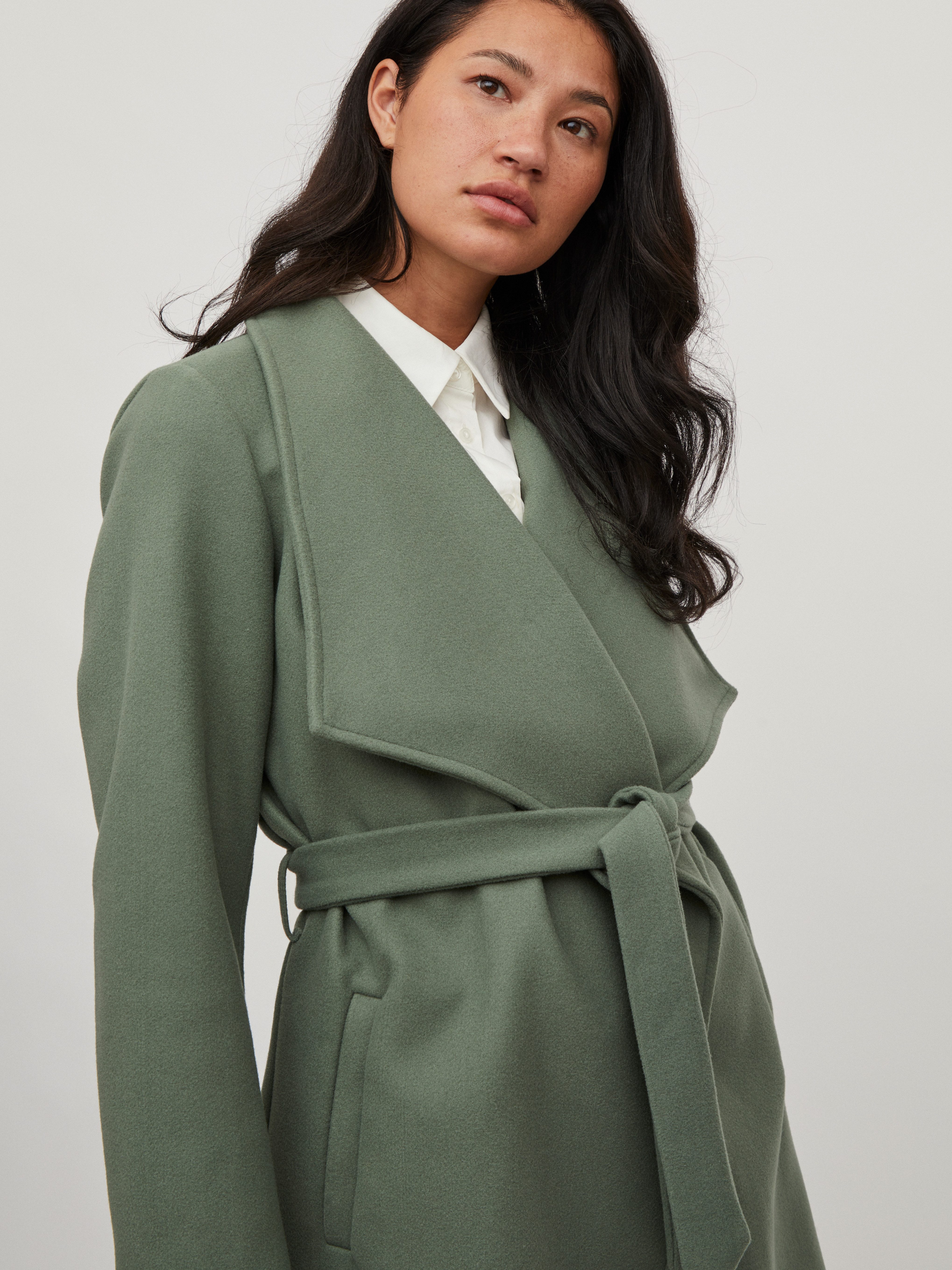 Vila Kurzmantel VICOOLEY COLLAR BELT COAT - NOOS