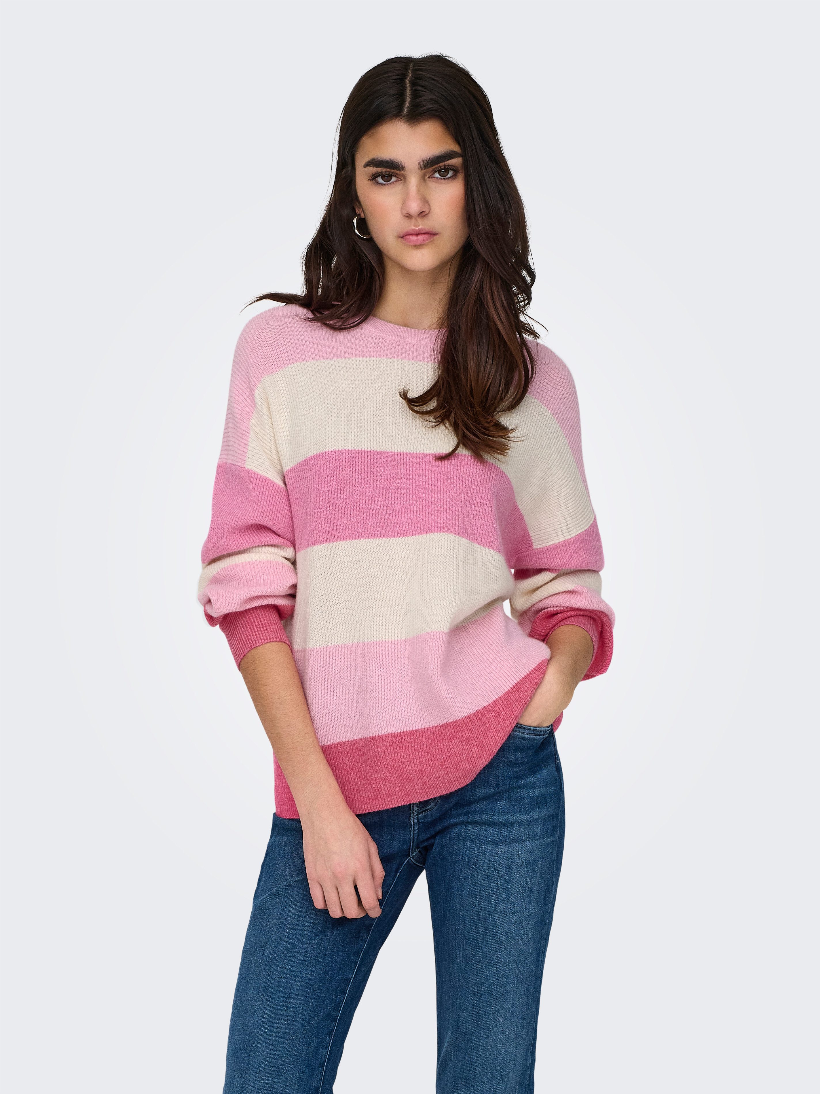 ONLY Strickpullover ONLATIA L/S STRIPE PULLOVER KNT NOOS mit Colorblock Des günstig online kaufen