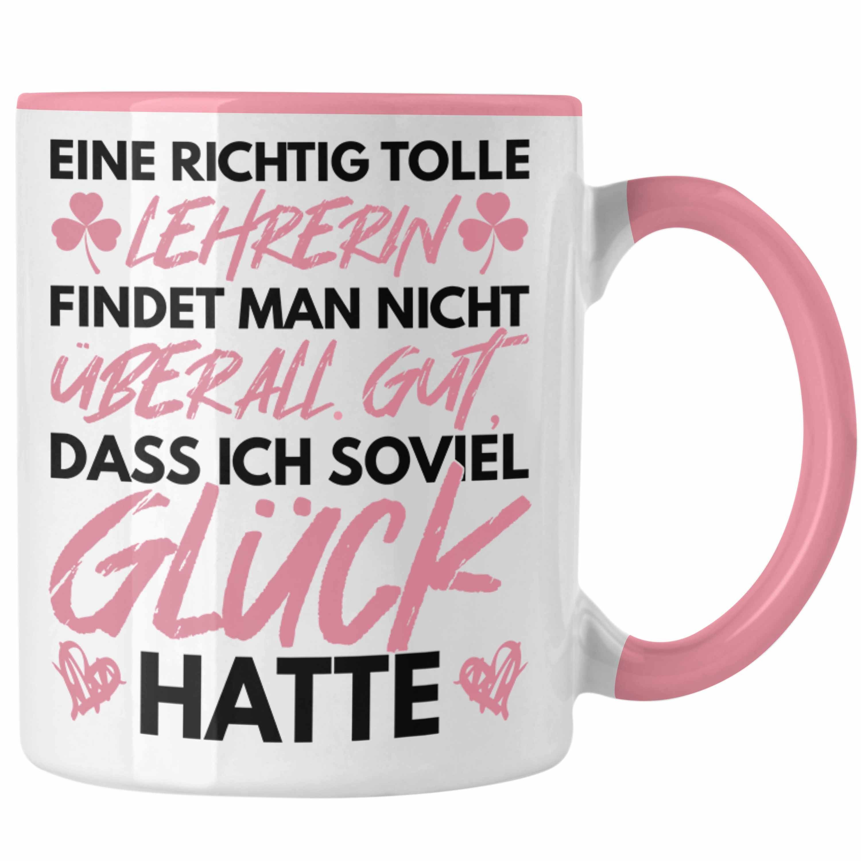 Trendation Tasse Trendation - Lehrerin Abschiedsgeschenk Tasse Geschenk zum Abschied Klassenlehrerin Beste Lehrerin Geschenkidee Danke Rosa