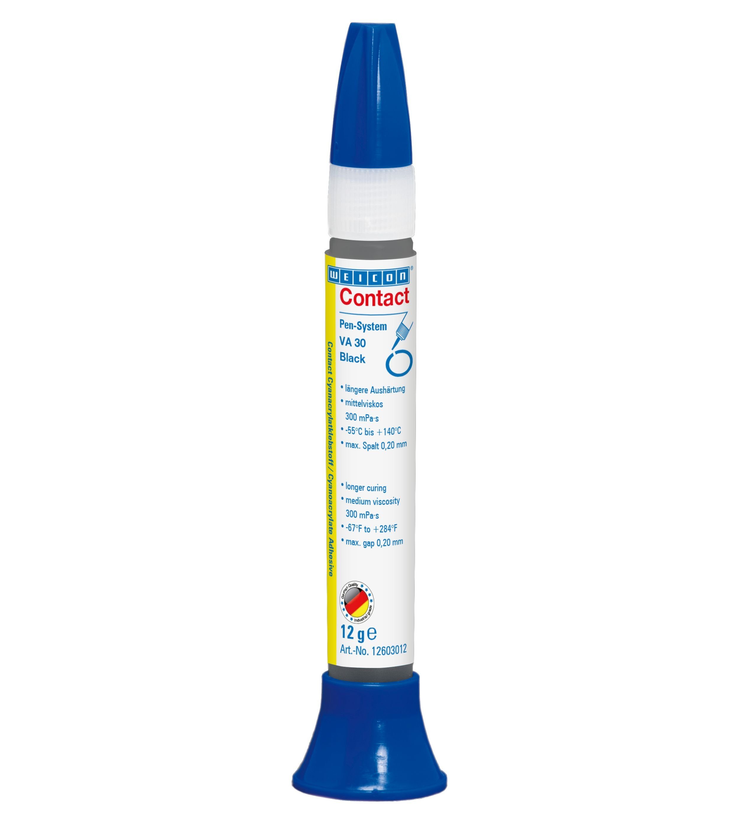 WEICON Клей момент VA 30 Black Cyanacrylat, mittelviskos, gummigefüllt, bei wechselnden klimatischen Bedingungen