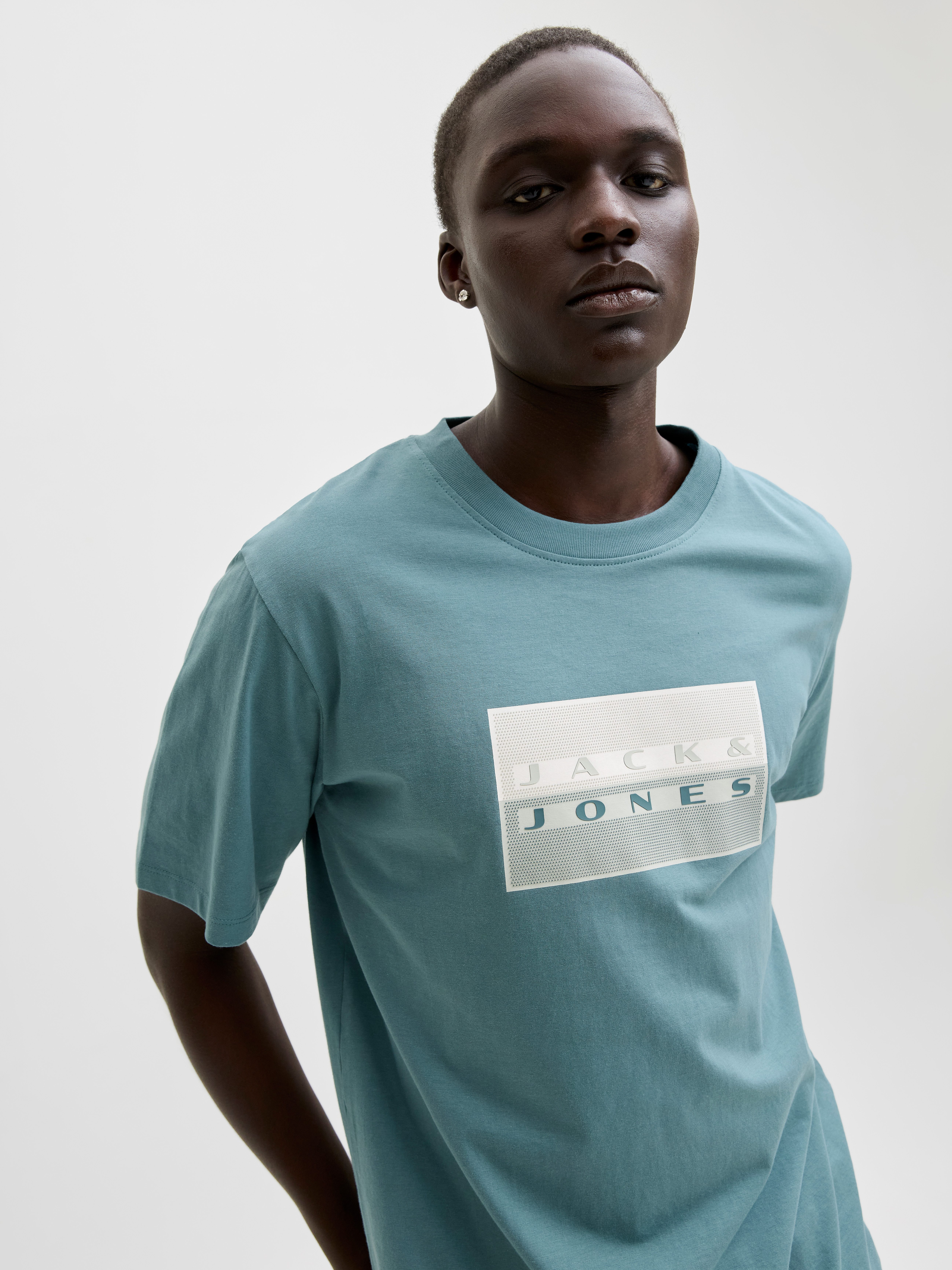Jack & Jones Kurzarmshirt JCOFUSION DOTS PRINT TEE SS CREW SN Baumwolle, re günstig online kaufen