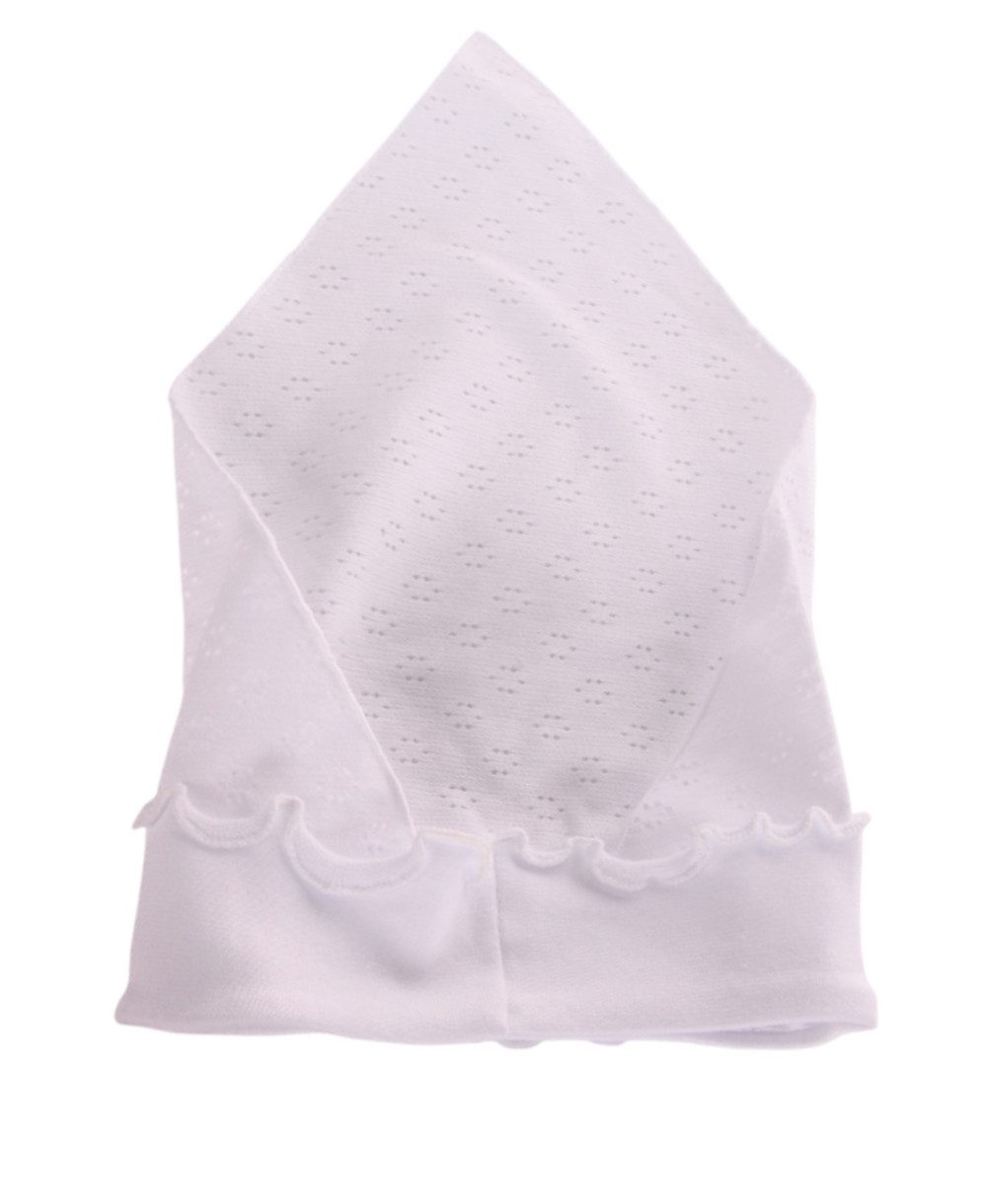 La Bortini Kopftuch Baby Stirnband Kopftuch Kopfbedeckeung für Mädchen Mütze weiß, elastisch, weich, auch für Taufe perfekt geeignet