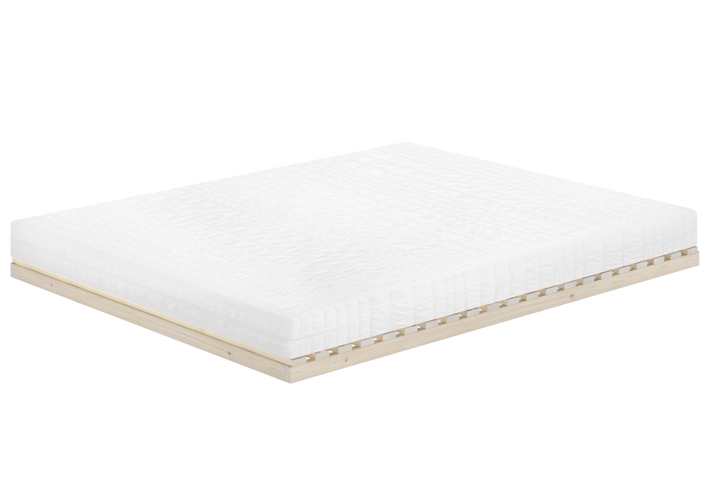 ERST-HOLZ Futonbett Niederflurbett Metallfrei 160 x 200 cm Futon Fichte Unbehandelt, Fichte unbehandelt