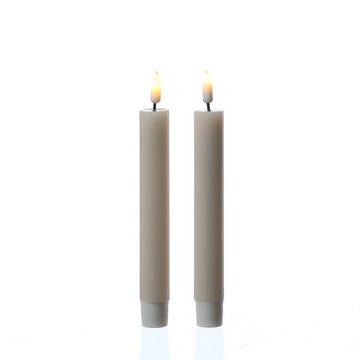 Deluxe Homeart LED-Kerze LED Stabkerzen Mia Tafelkerzen Echtwachs flackernd H: 15cm creme 2Stk (2-tlg)