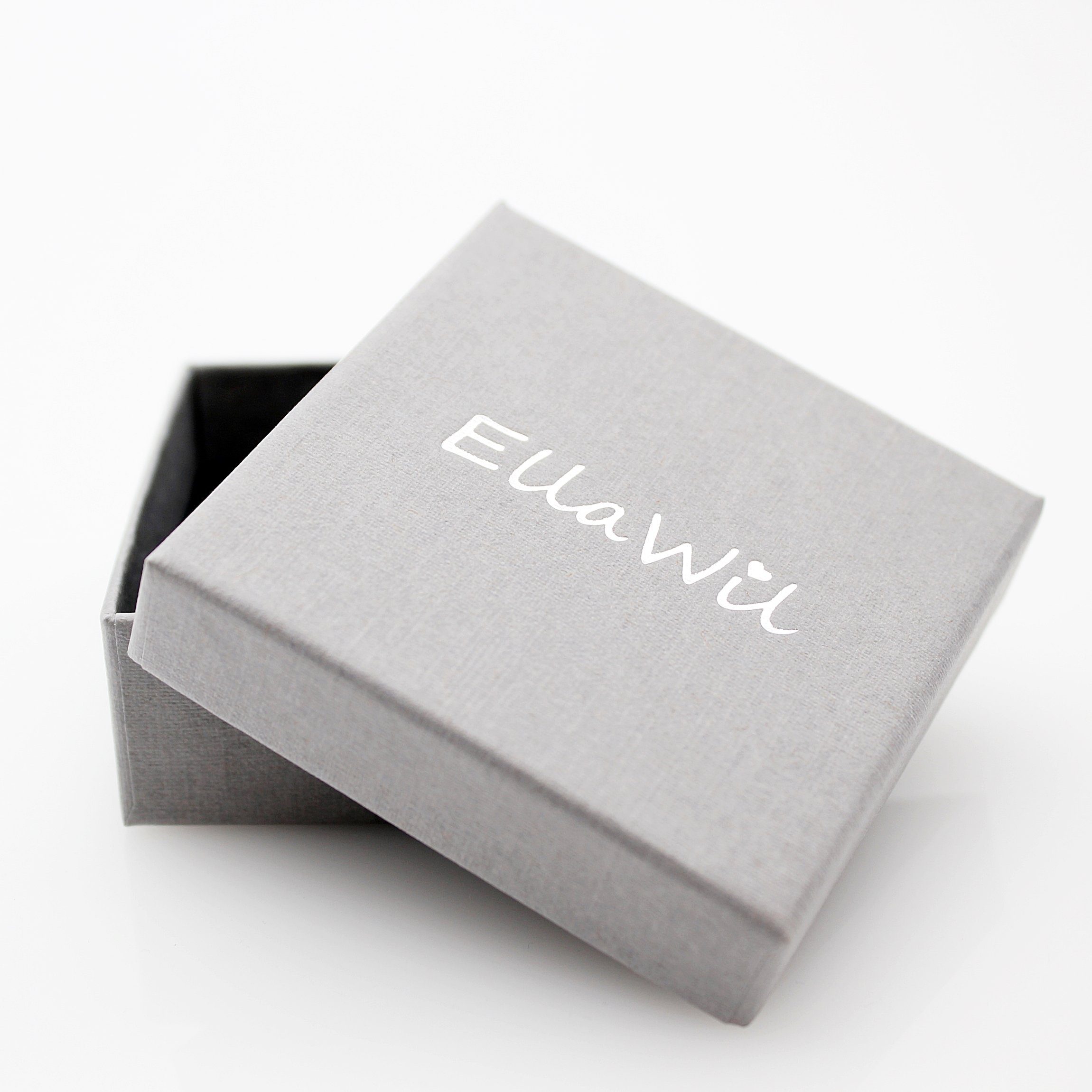ELLAWIL Ohrring und Ketten Set Silberkette + Ohrringe dreifach Ring Anhänger Zirkonia Ohrstecker (Kettenlänge 40 cm verlängerbar um 5 cm, Sterling Silber 925), inklusive Geschenkschachtel