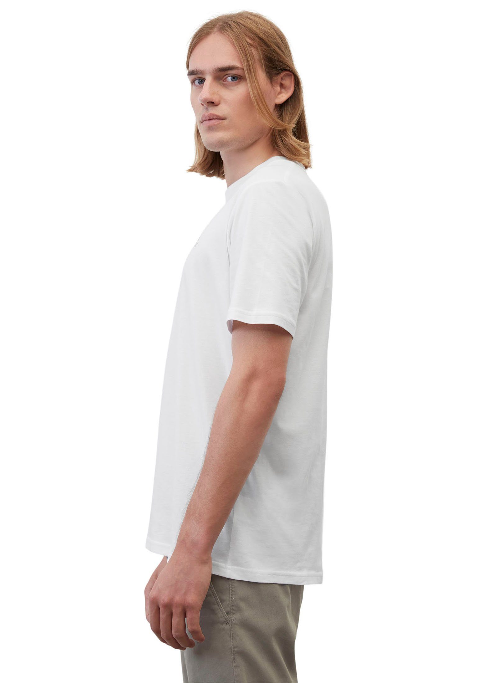 Marc O'Polo T-Shirt aus Logo-T-Shirt Bio-Baumwolle weiß