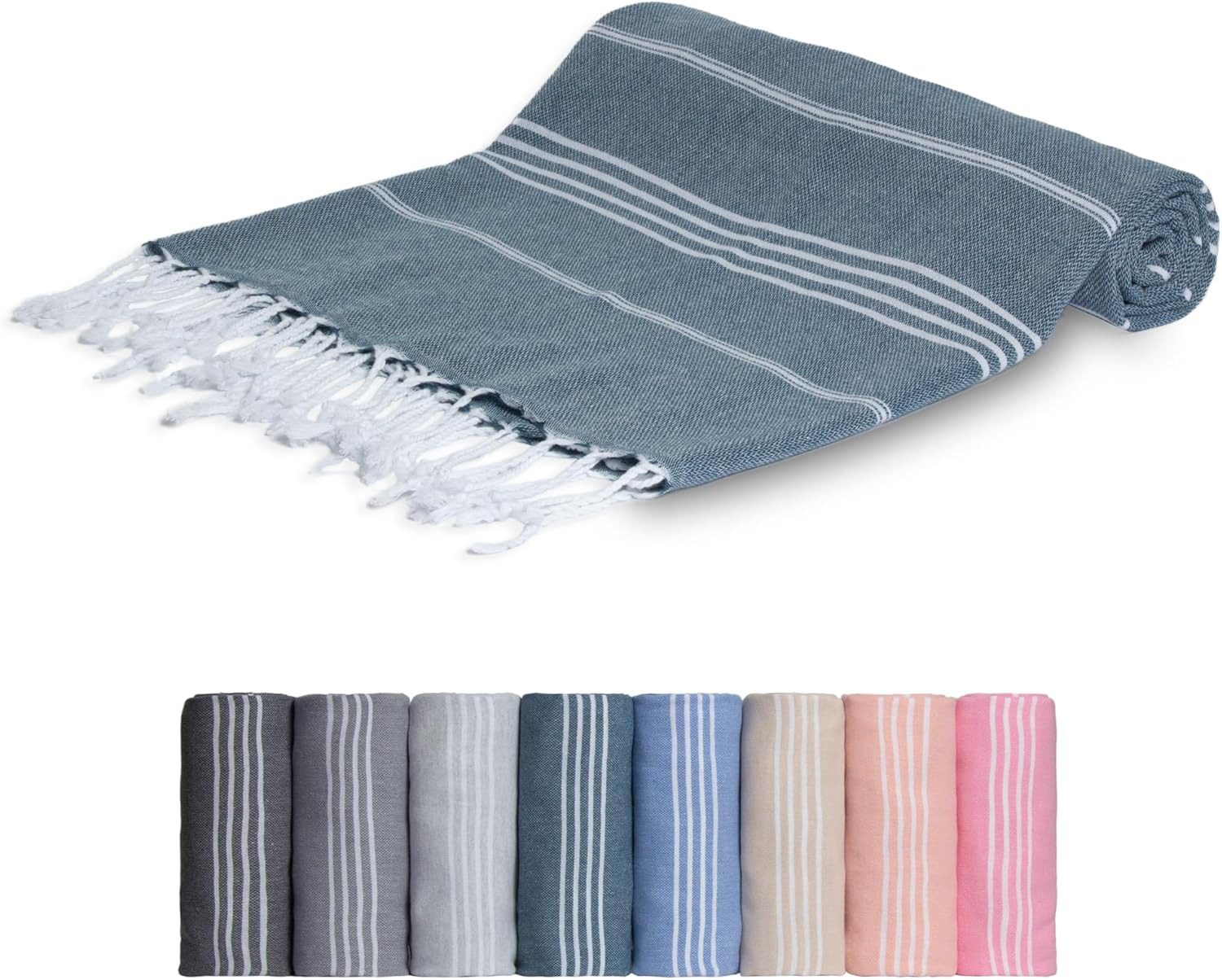 livessa Strandtuch Baumwolle Strandtuch - Saunatuch - Turkish Hamamtuch - Badetuch, Baumwolle, 100 % Baumwolle - 100x200 cm