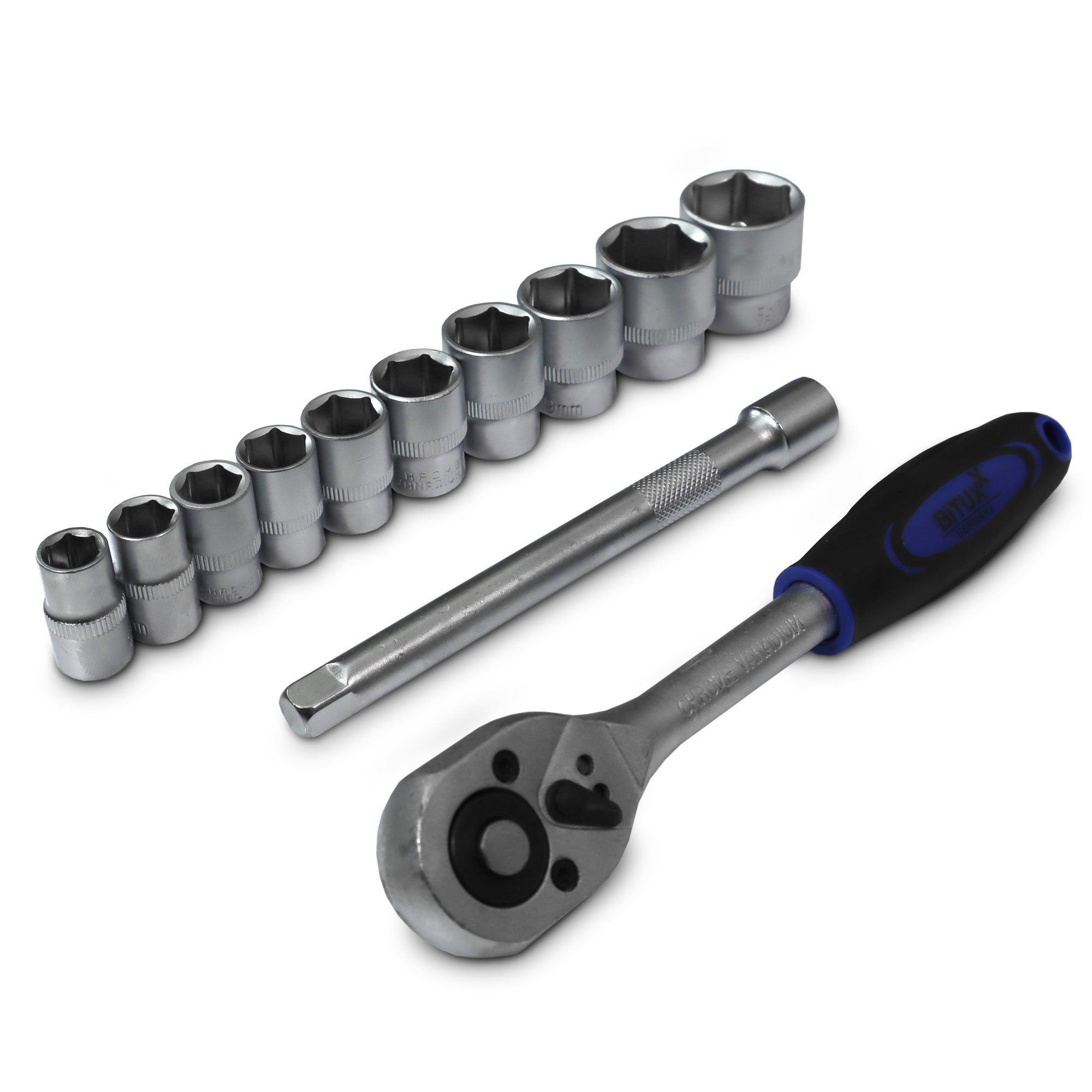 Bituxx Ratsche Bituxx Ratschen Set 3/8 Zoll 12 tlg. (Set, 12 St., MS-19500)