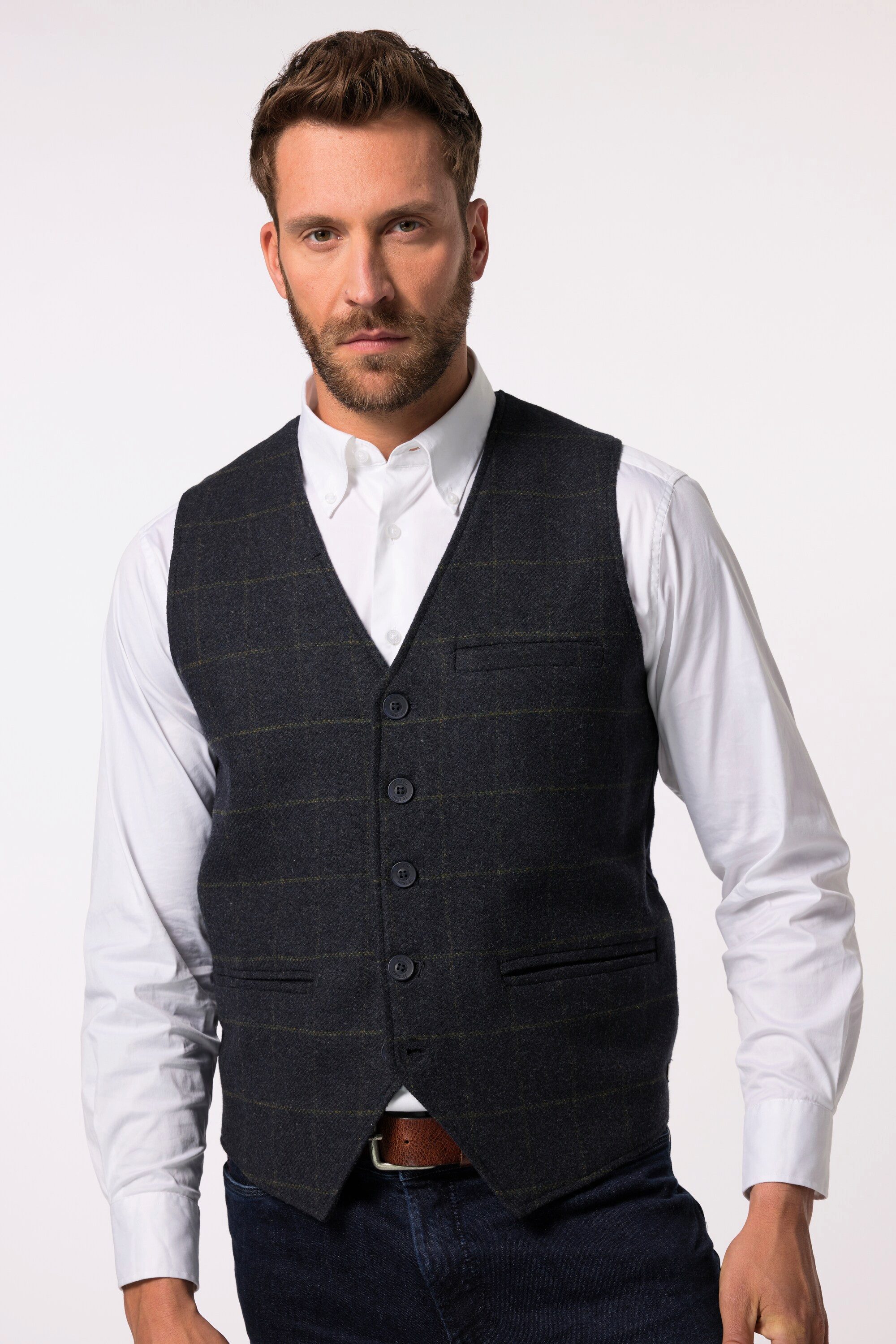 Steppweste JP 1880 Weste Karo Strickrücken bis 7 XL