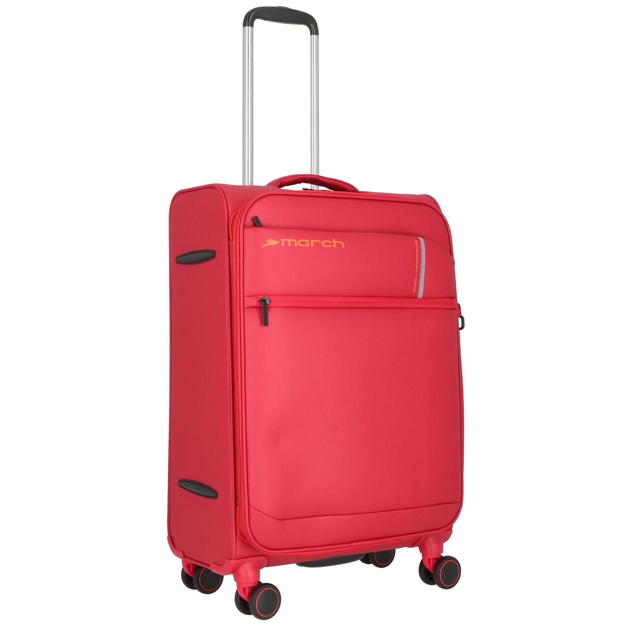 March15 Trading Trolleyset (3-teilig, tlg), Polyester Silhouette, 4 Rollen, red 3