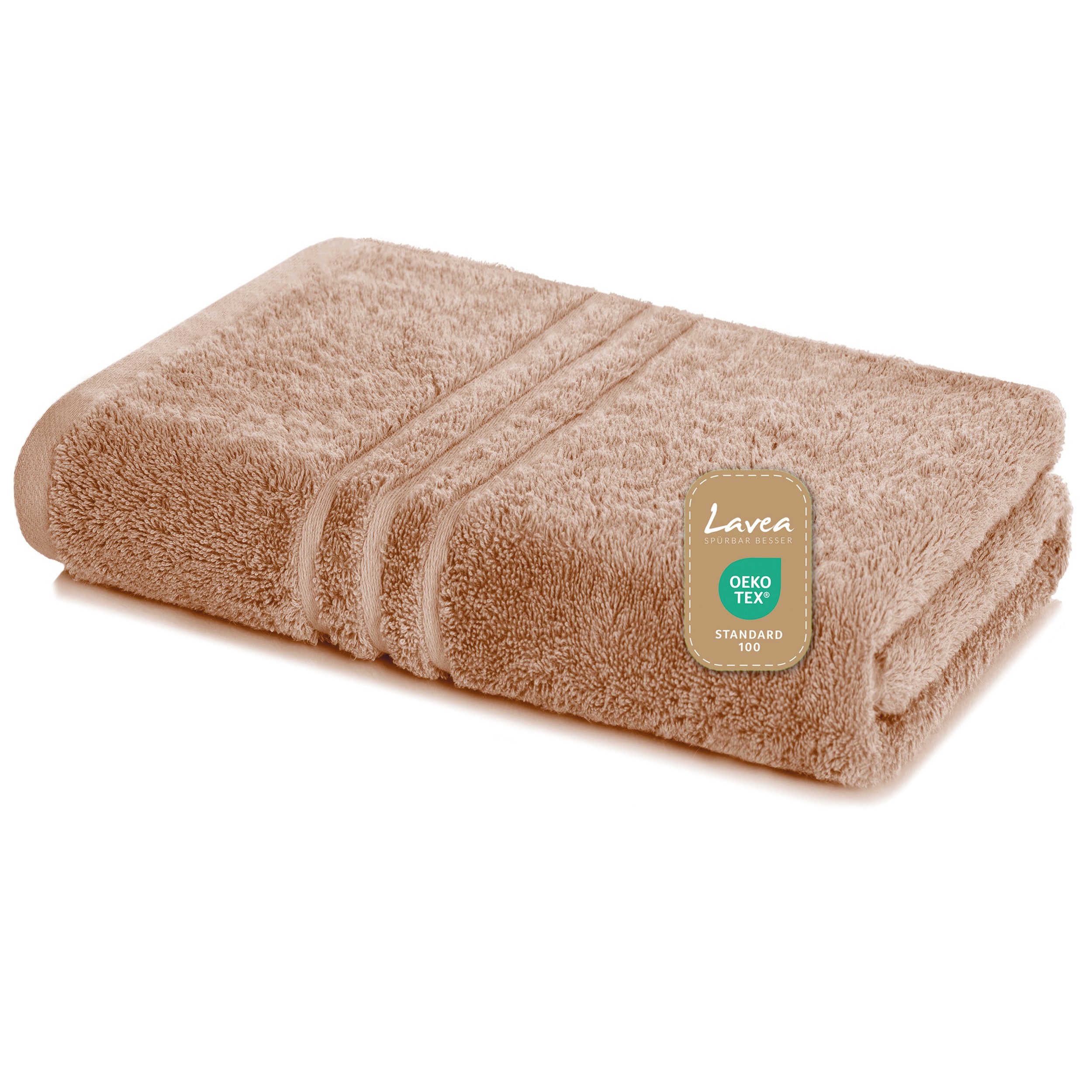 Lavea Badetuch Duschtuch 100x150 cm Elena Frottee Duschhandtuch, 100% Baumwolle, 500 g/m² Frottier, weich & saugstark, pflegeleicht