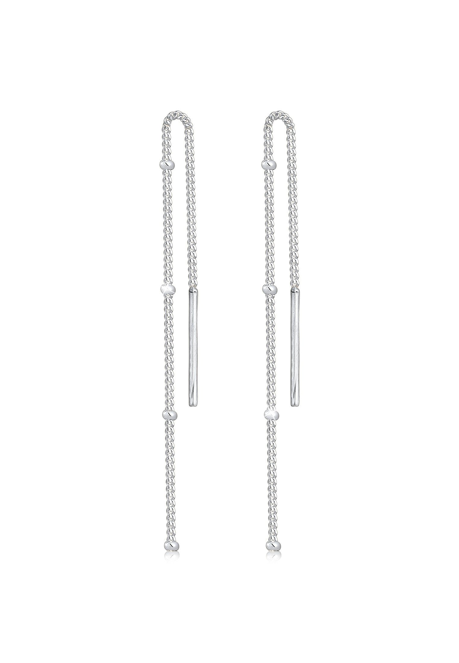 Paar Ohrhänger Hänger Durchzieher Kugel Minimal Basic 925 Silber