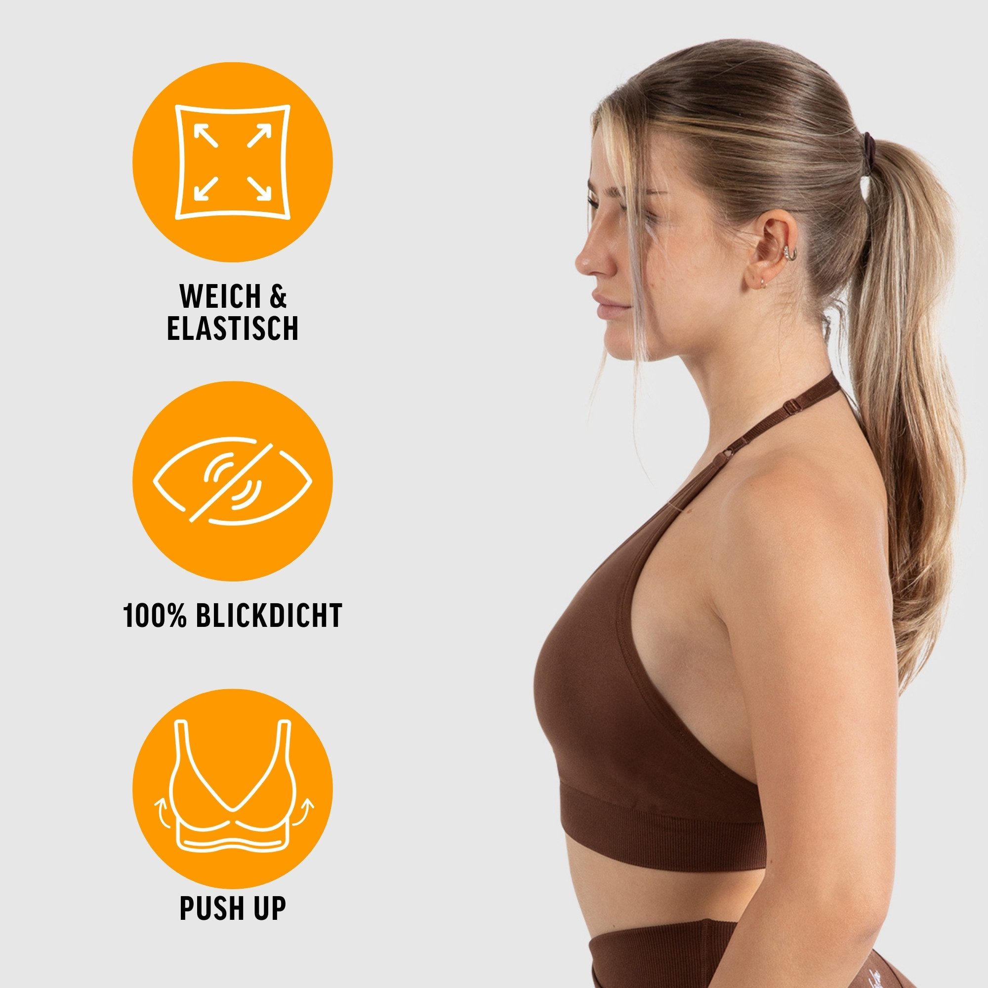 Smilodox Sport-BH Silvia, Sport Bustier Shaped Fit Neckholder Design Yoga A günstig online kaufen