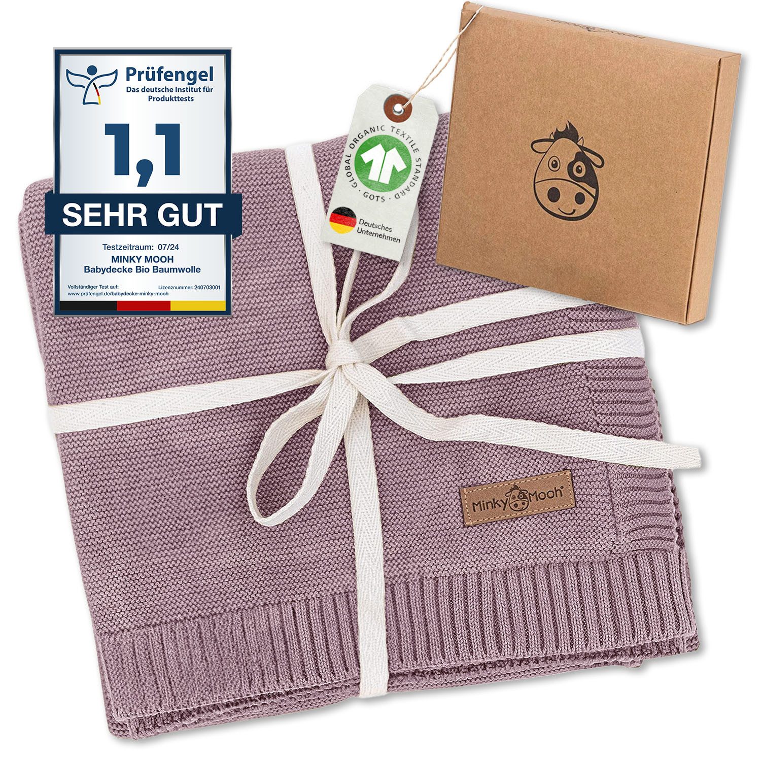 Babydecke Bio Baumwolle 94x72 cm, GOTS günstig online kaufen