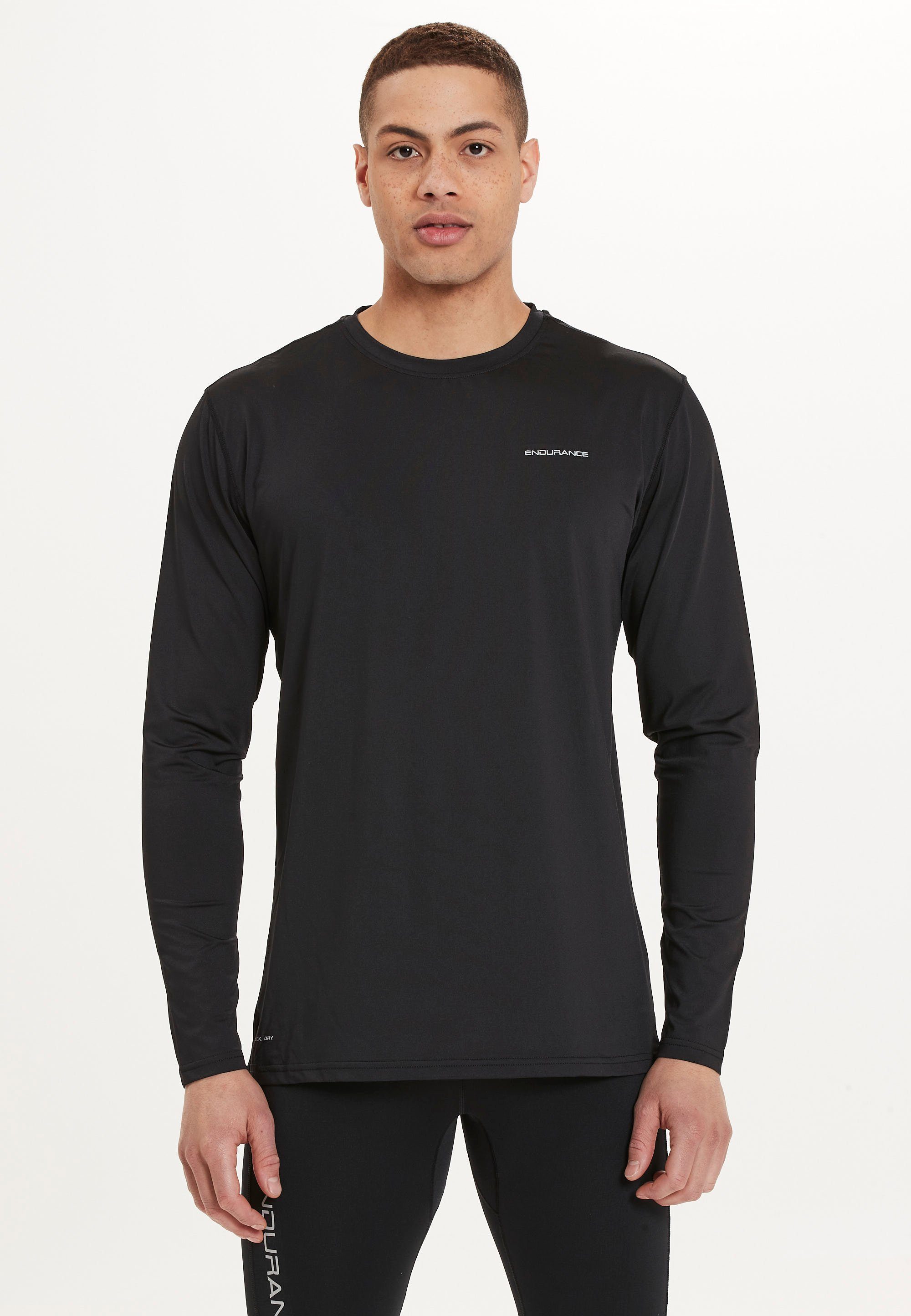 KULON Langarmshirt (1-tlg) innovativer Performance mit ENDURANCE QUICK schwarz Technologie DRY