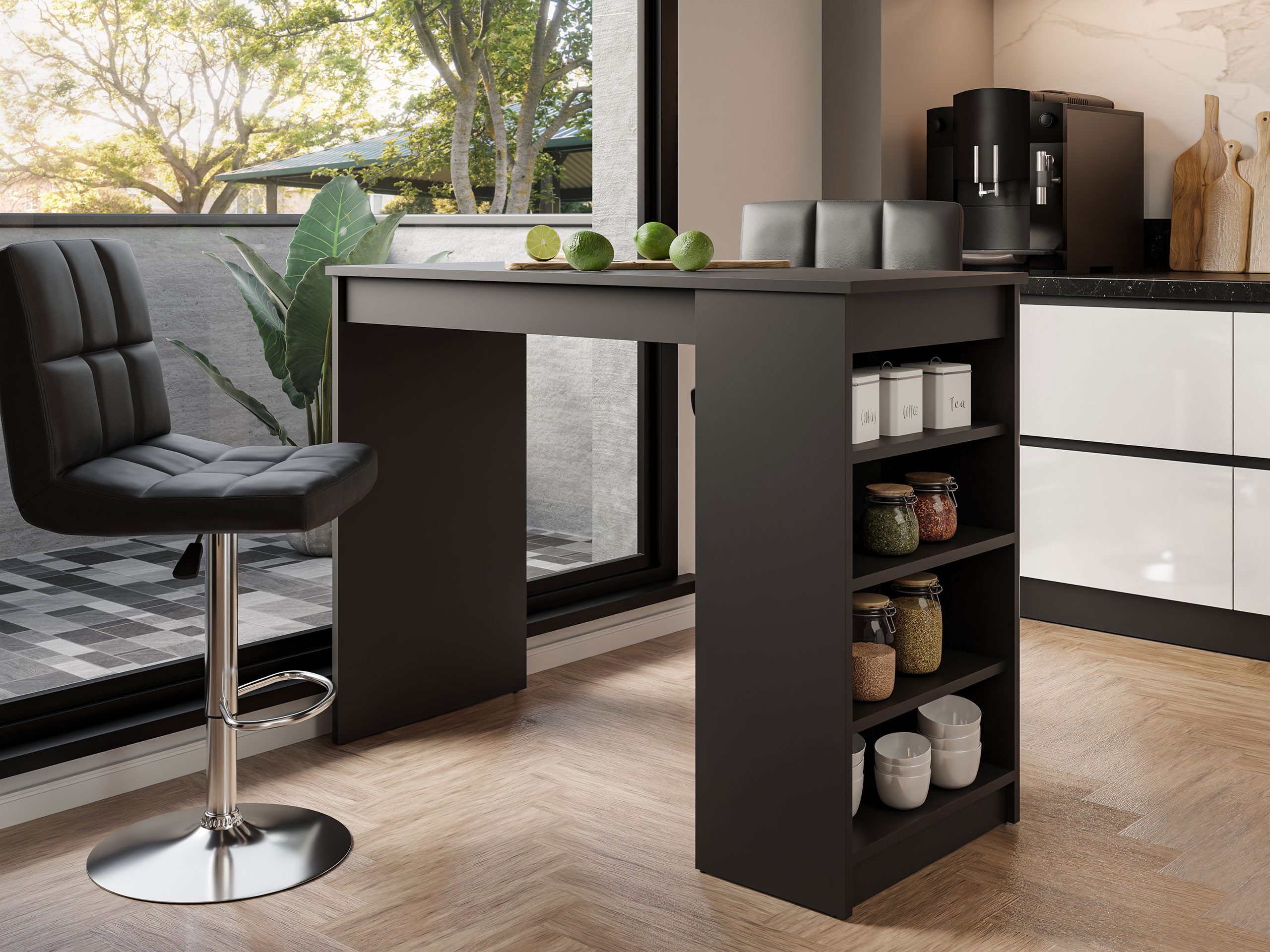 MIRJAN24 Bartisch Zotino (mit Regale), 115x50x102 günstig online kaufen