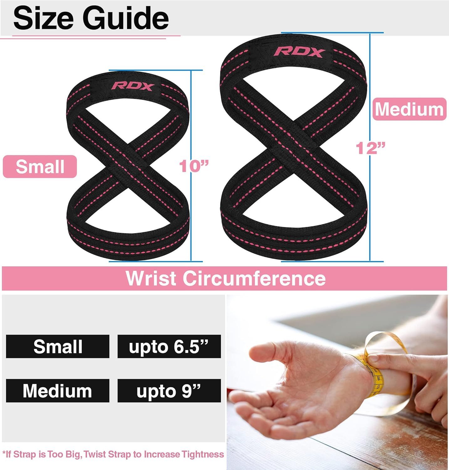 RDX Trainingsband RDX Weight Lifting Wrist Straps für Männer, Powerlifting Bodybuilding