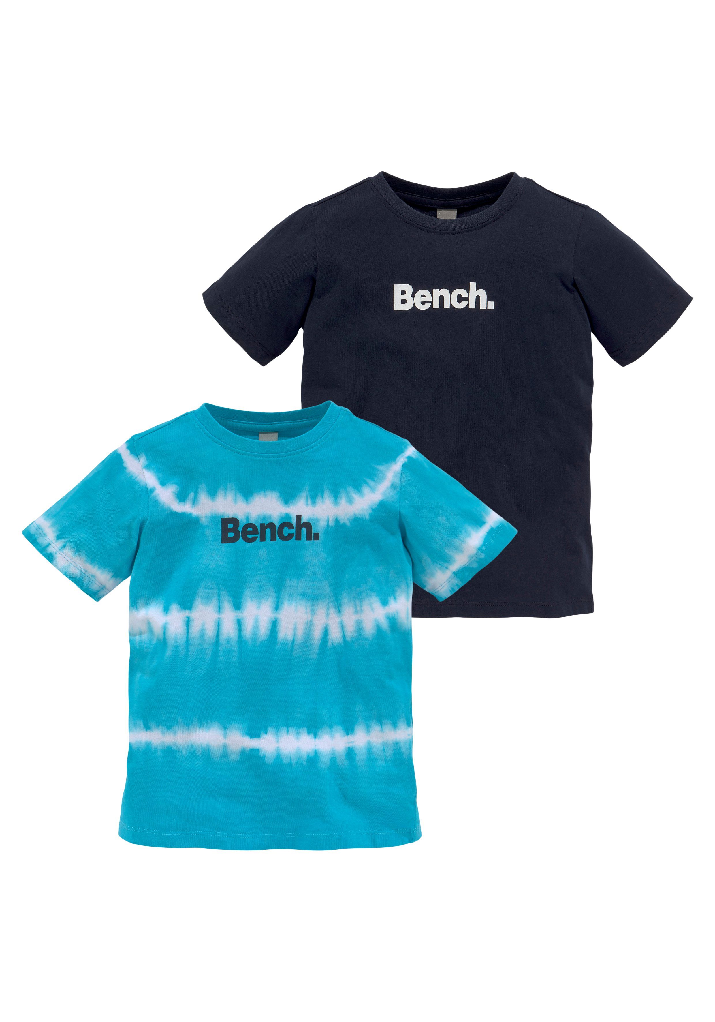 Bench. T-Shirt (Packung, 2-tlg., 2er-Pack) in toller Batikoptik