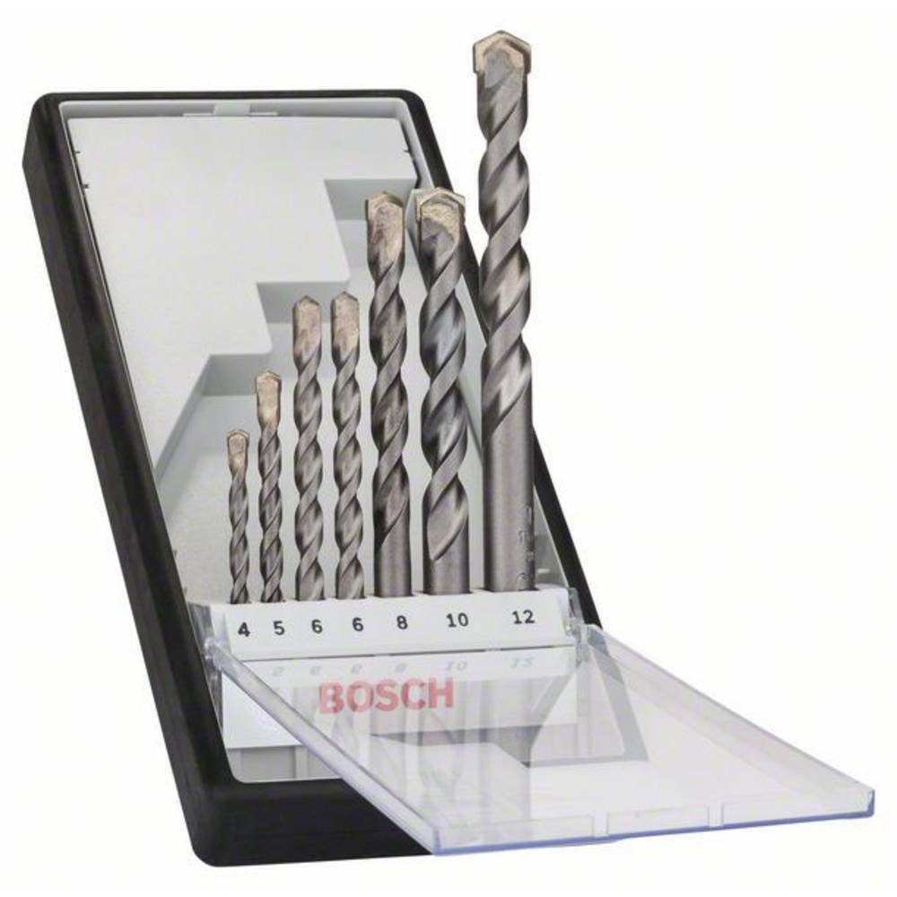 Bosch Accessories Spiralbohrer Betonbohrer-Robust Line-Set CYL-3, Silver, (Durchmesser mm: 4,0 · 5,0 · 6,0 · 6,0 · 8,0 · 10,0 · 12,0Arbeitslänge mm: 40 · 50 · 60 · 60 · 80 · 80 · 90Gesamtlänge mm: 75 · 85 · 100 · 100 · 120 · 120 · 150Abmessung(en) Set mm: 197,0 x 87,5 x 23), Beton-Spiralbohrer-Set