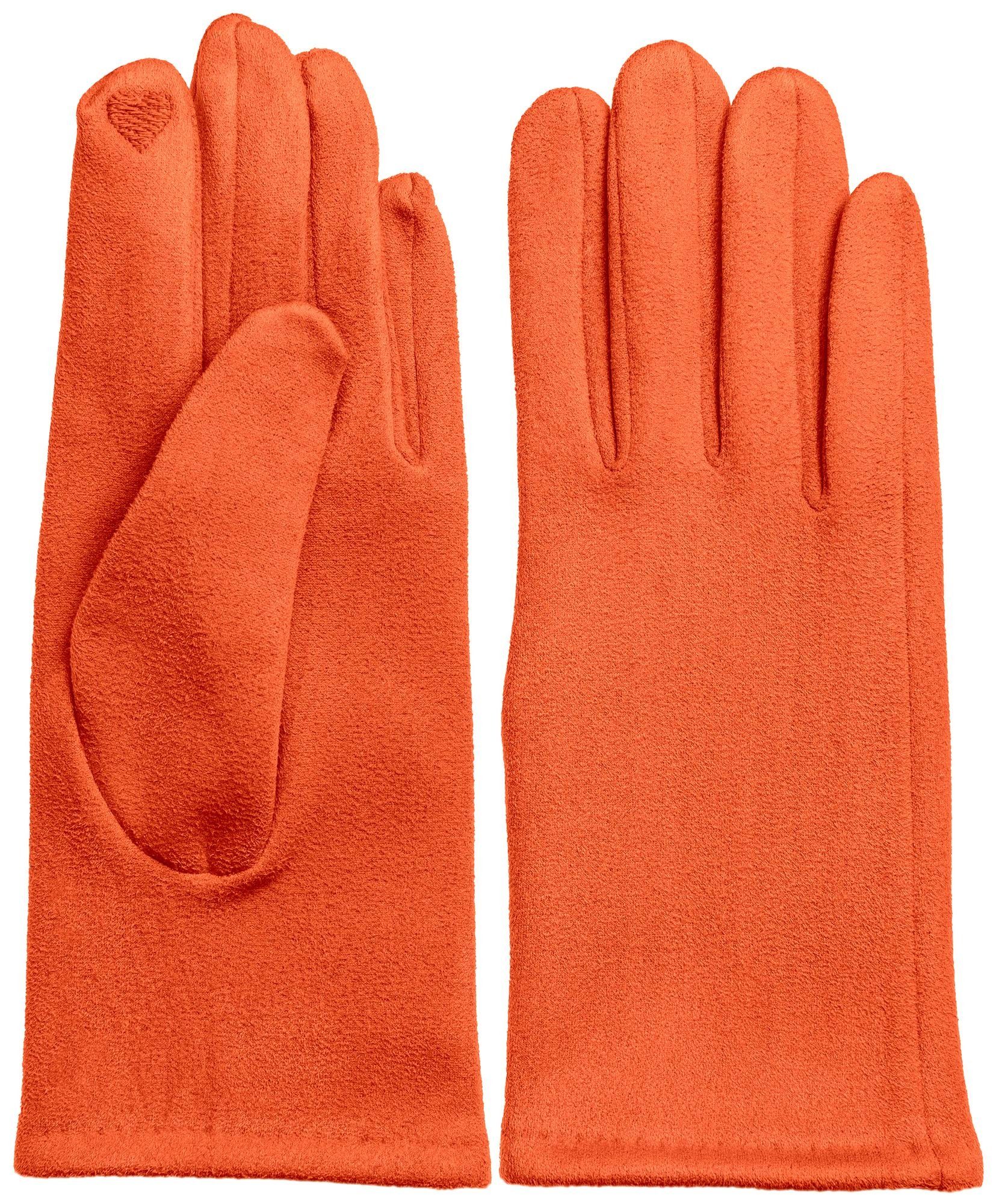 Caspar Strickhandschuhe GLV013 klassisch elegante uni Damen Winter Handschuhe rost (orange)