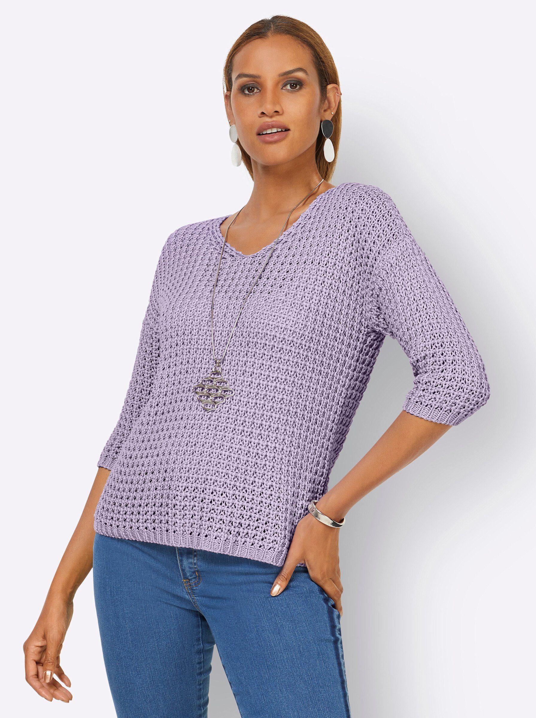 creation L Strickpullover Pullover 3/4-Arm Struktur günstig online kaufen
