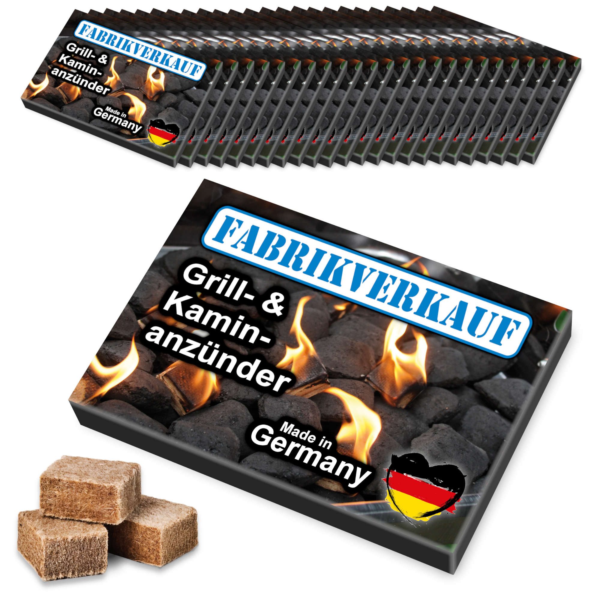 Fabrikverkauf Grillanzünder Anzündwürfel 24 x 32 Stück - Kaminanzünder, Grillanzünder, (24-St)