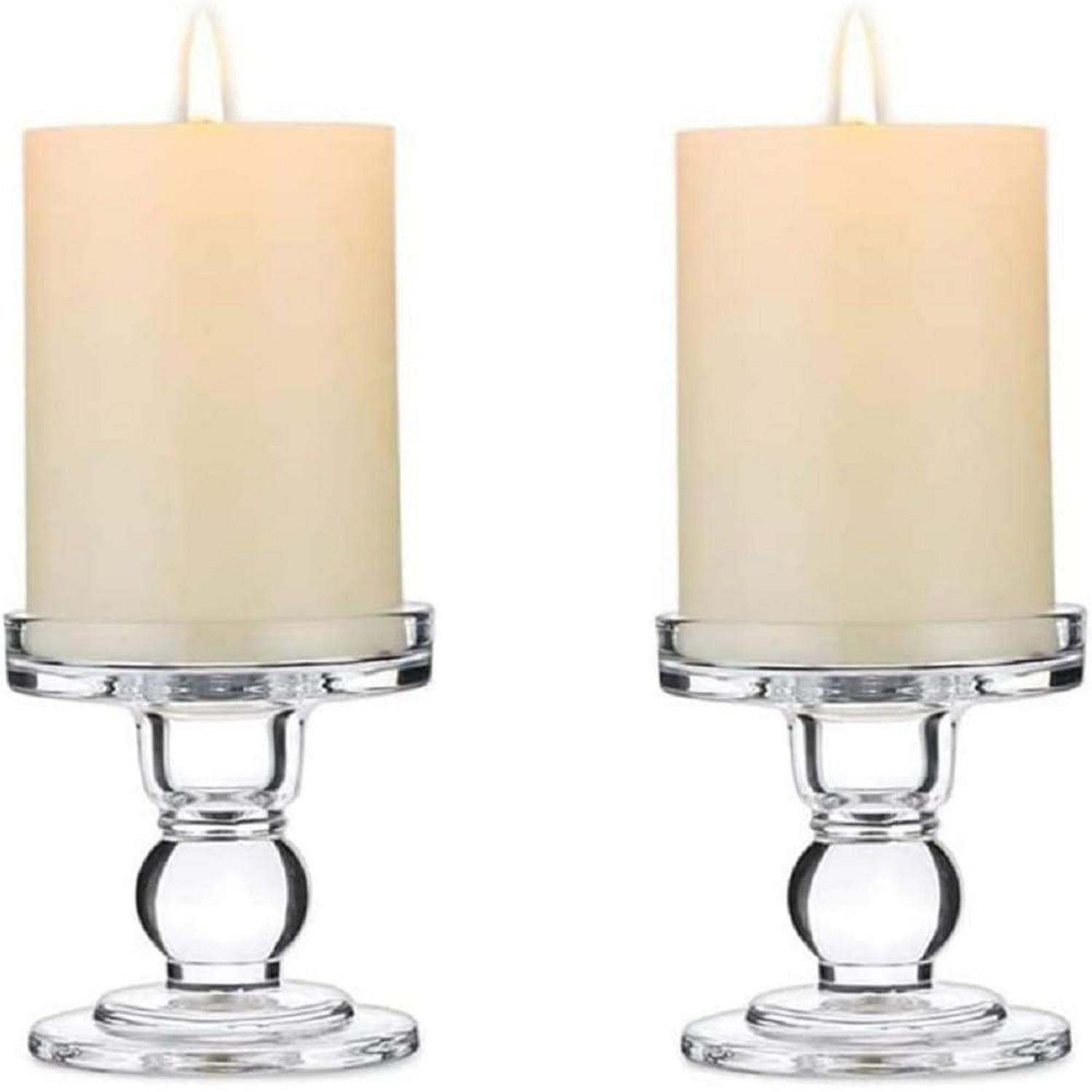 LuxusKollektion Tischkerzenhalter Kerzenhalter Kristallglas 2 Stück 8.6cm Höhe