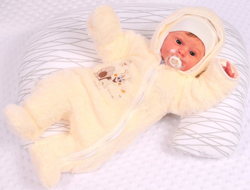 La Bortini Overall Baby Overall Wagenanzug mit Kapuze kuschelig warm, weich, 44 50 56 612 68 74 – Bild 3 von 5